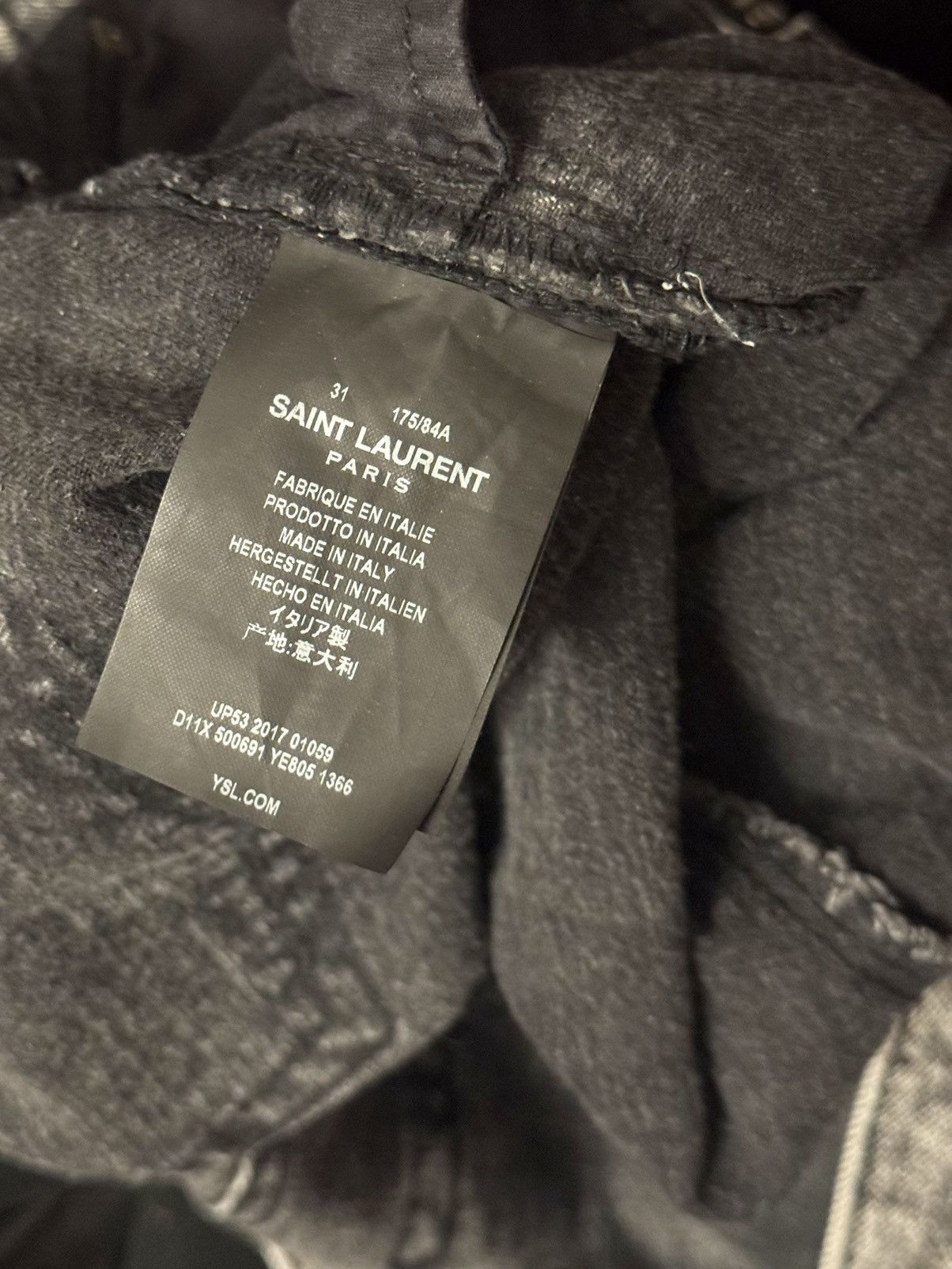 Saint Laurent Paris saint laurent slim denim acid wash pants 31 grey Size US 31 - 3 Thumbnail