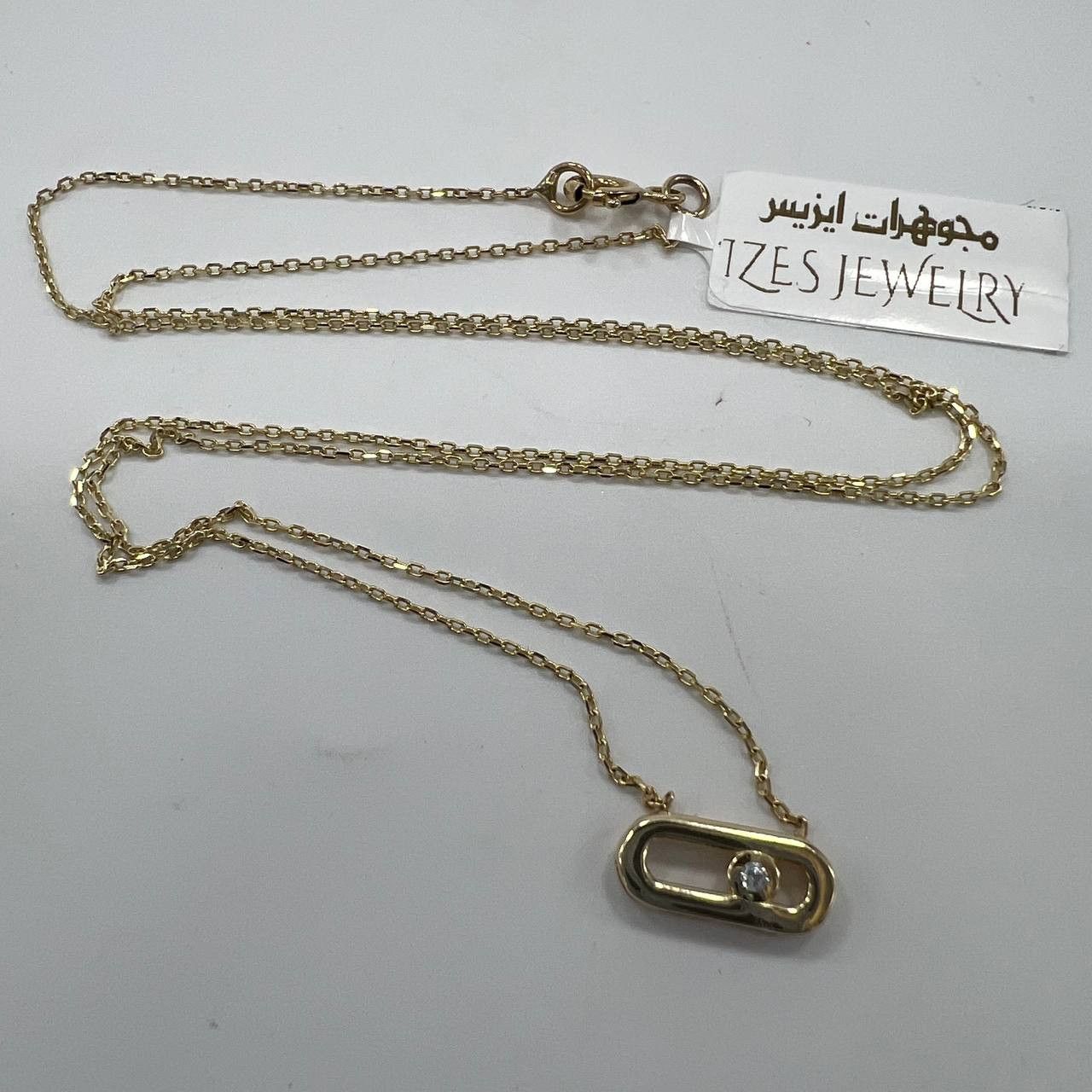 Other New 14K Solid Gold Necklace Italy Oval Link Pendant 1.4g Size ONE SIZE - 2 Thumbnail