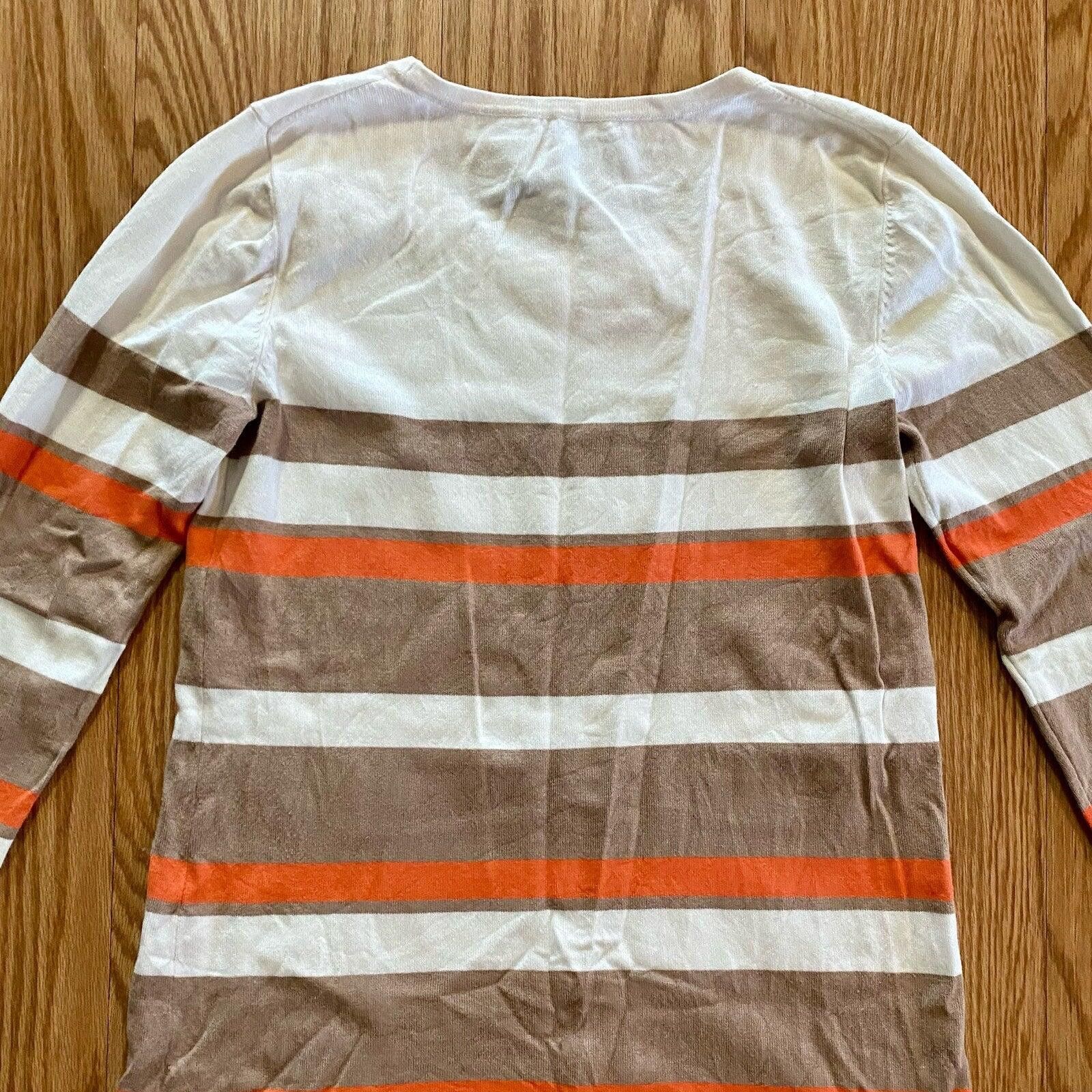 Other Cupio Tan White Striped Sweater Top Womens Medium Size M / US 6-8 / IT 42-44 - 9 Thumbnail
