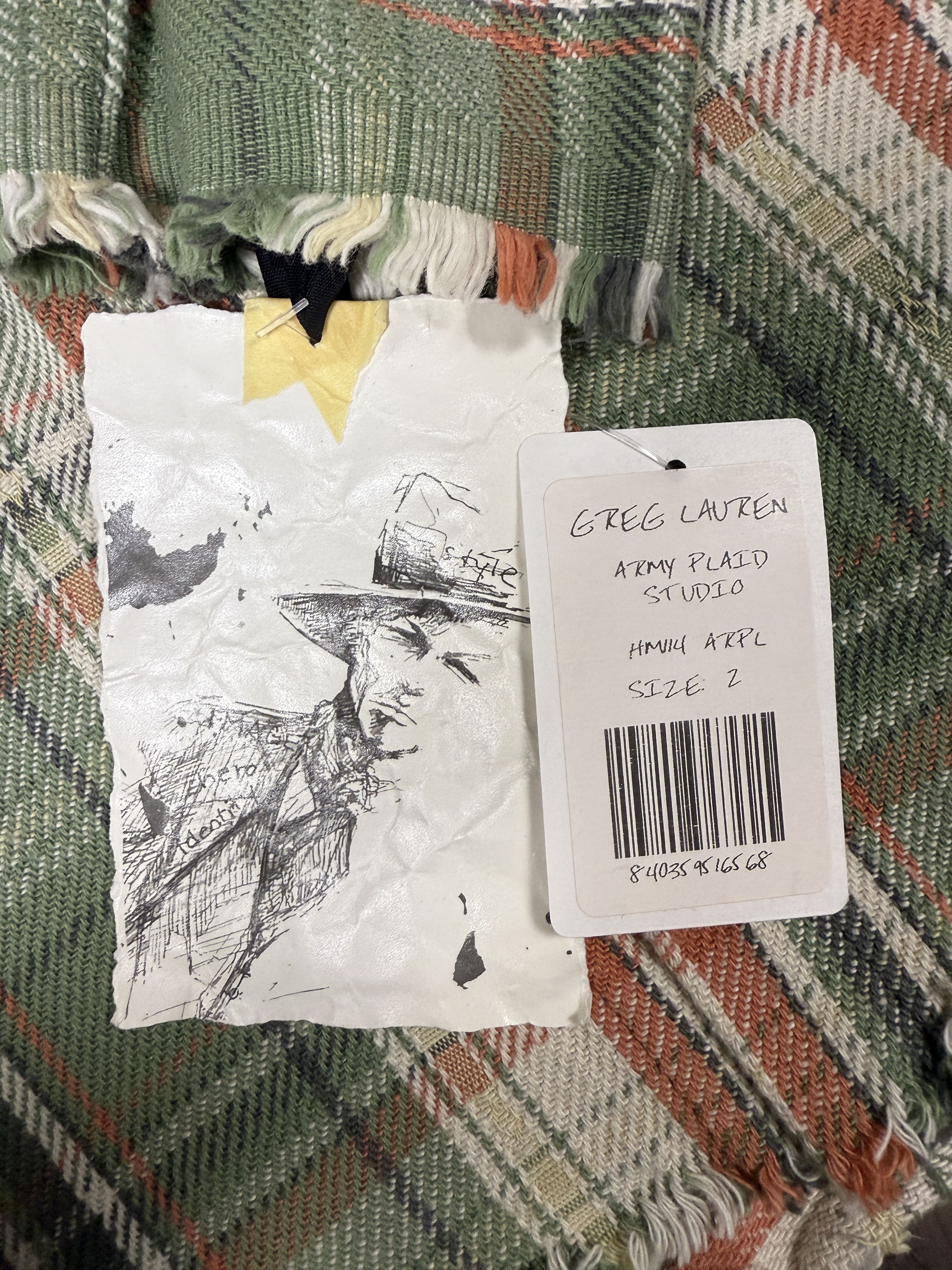 Greg Lauren $850 Greg Lauren Army Plaid Studio Shirt Size US M / EU 48-50 / 2 - 9 Thumbnail