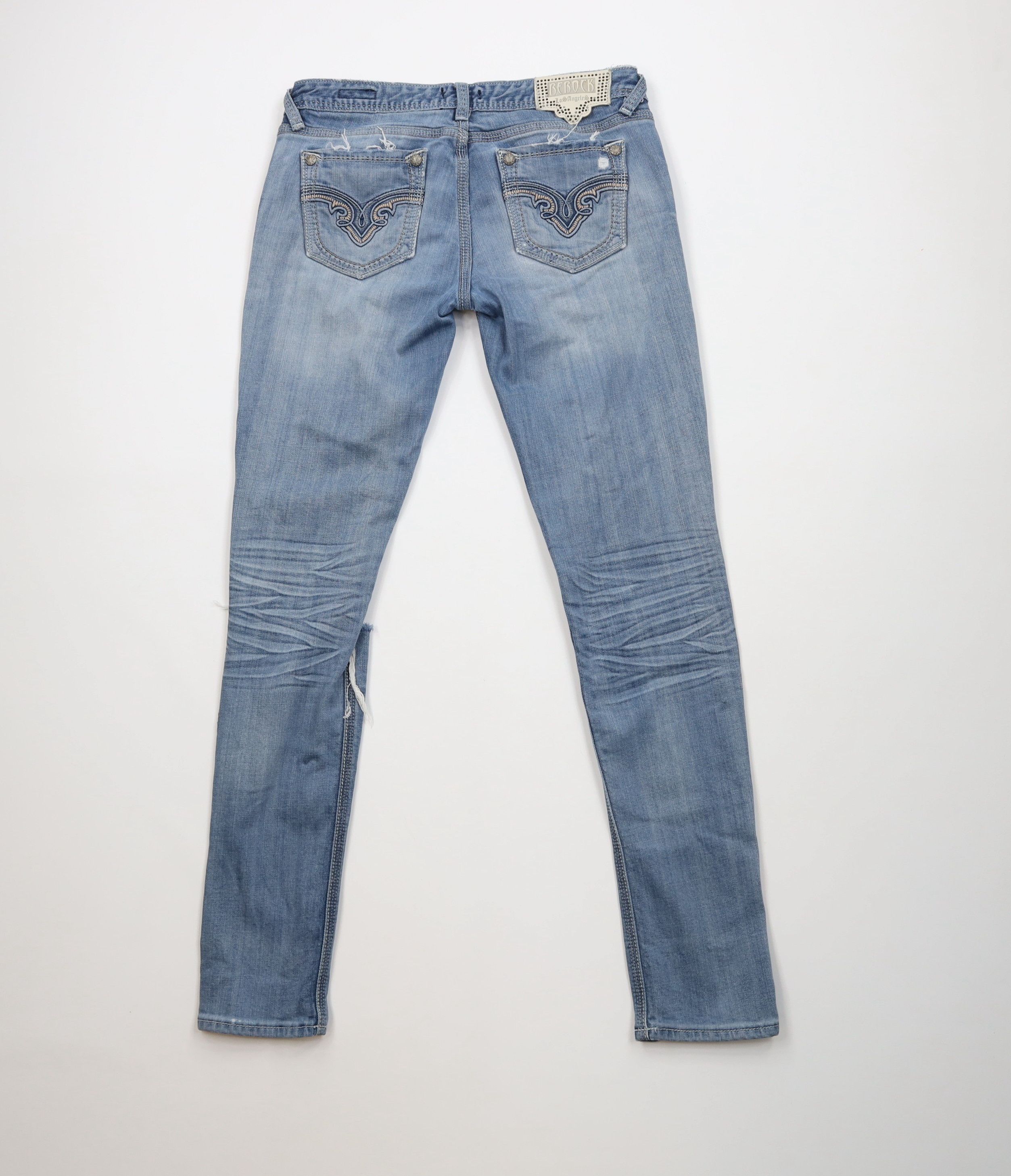 Vintage Express Rerock Stretch Skinny Crop Denim Jeans Blue Size 28" / US 6 / IT 42 - 12 Thumbnail