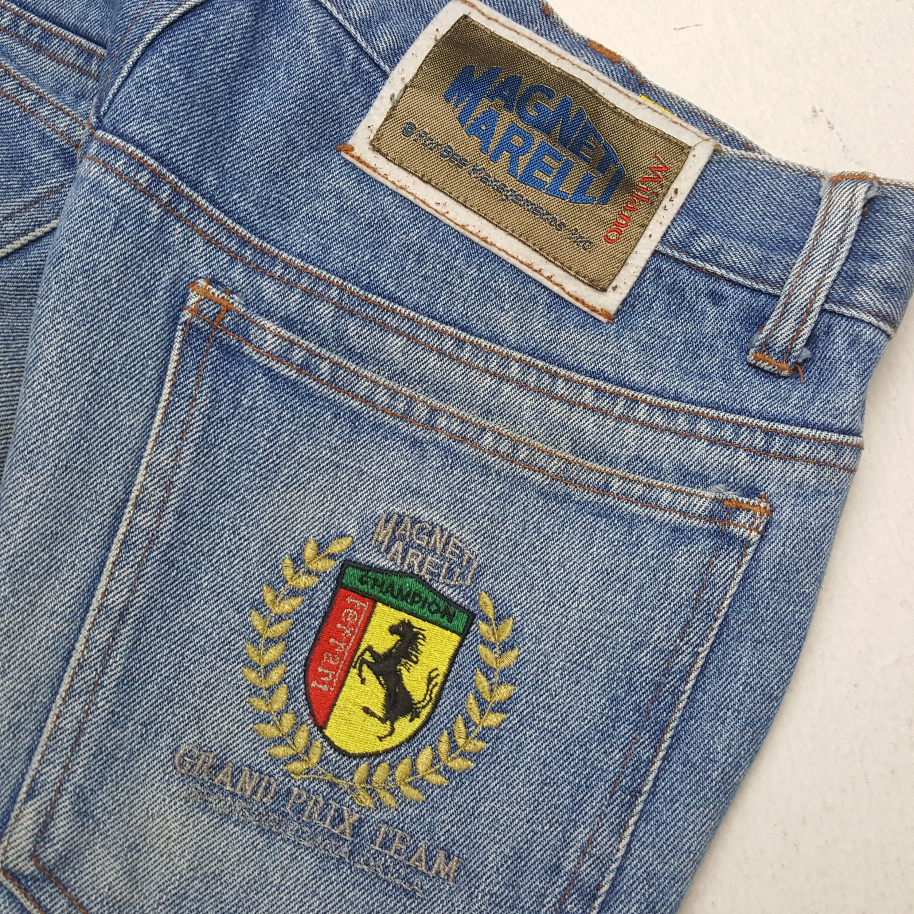 Ferrari × Vintage Vintage FERRARI MAGNETI MARELLI Formula One Jeans Size US 29 - 14 Thumbnail