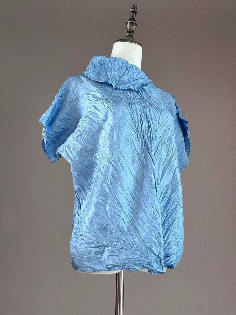 Issey Miyake Issey Miyake Blue short-sleeved shirt Size L / US 10 / IT 46 - 5 Thumbnail