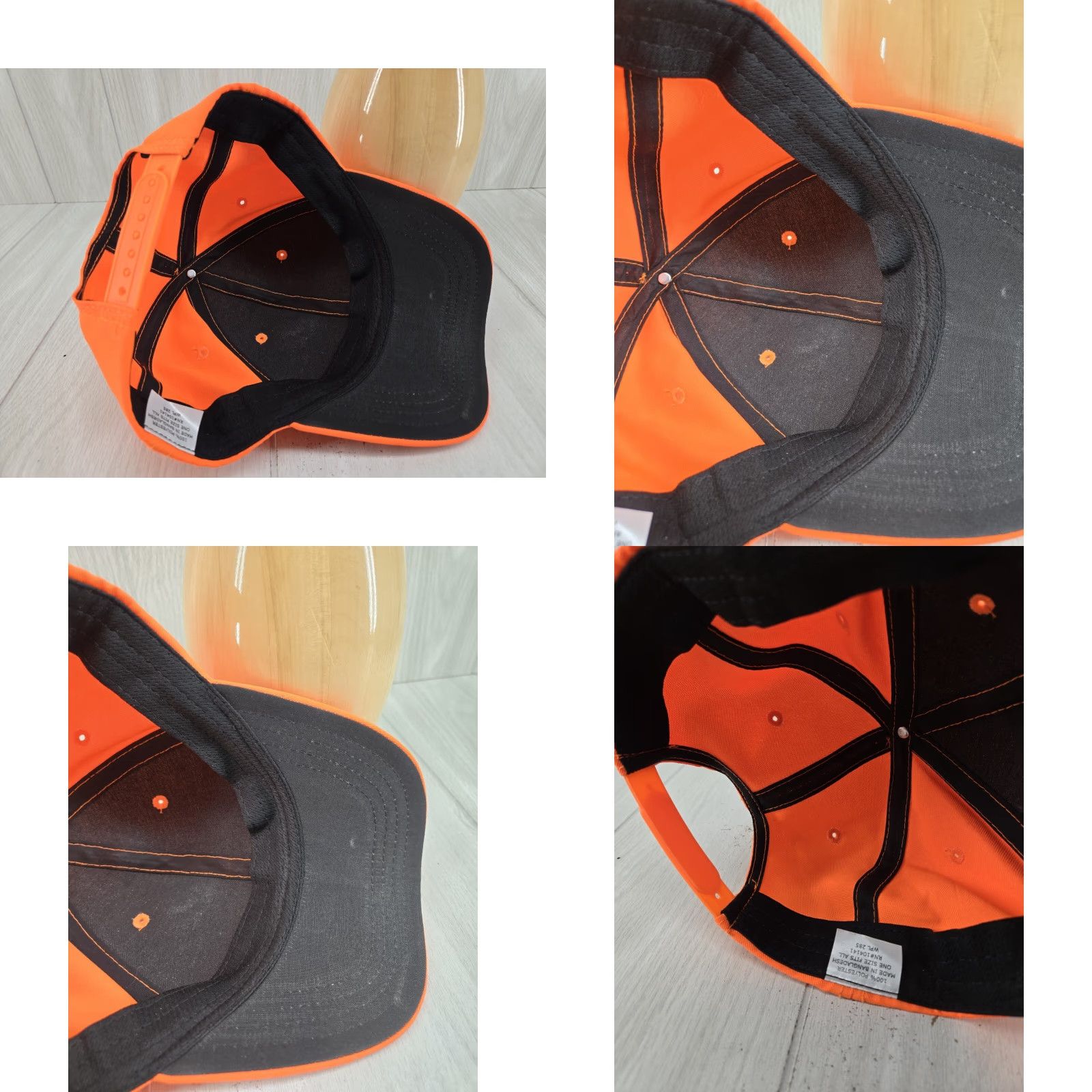 Vintage Field and Stream Blaze Orange Hat Hunt Fish Camp Outdoors Baseball Snapback Cap Size 44L - 9 Thumbnail