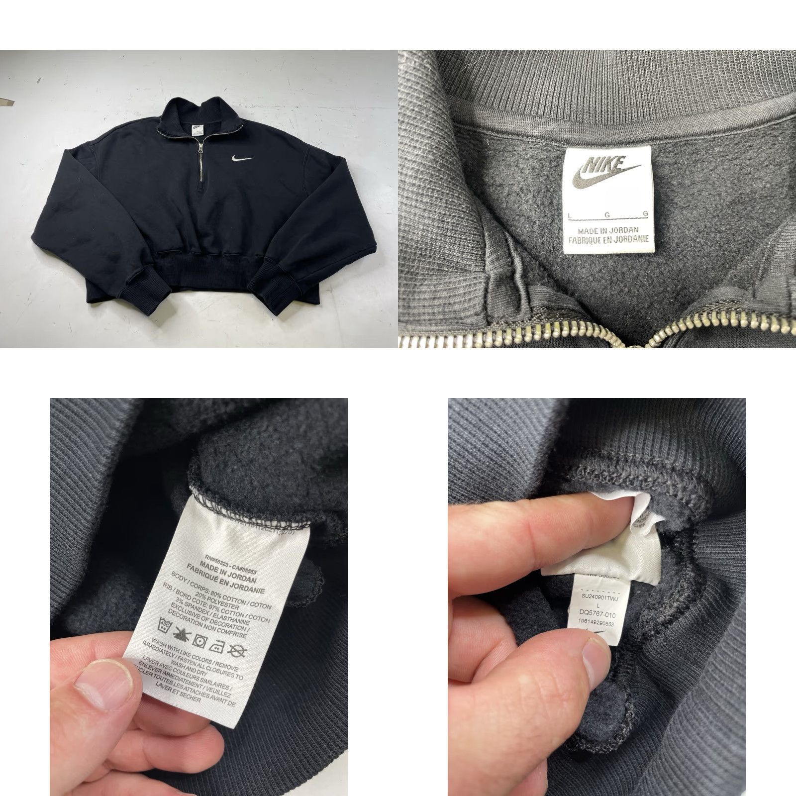 Nike Nike 1/2 Zip Sweater Women L Swoosh Mock Neck Cotton Polyester Spandex Embroidered Zipper Raglan Sleeve Fleece Classic Sports Pullover Size L / US 10 / IT 46 - 8 Thumbnail