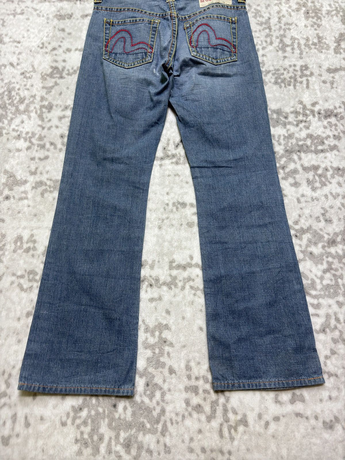 Evisu Evisu GENES Flare Jeans Red Stitches Logo Denim Y2K Archive Size 28" / US 6 / IT 42 - 10 Thumbnail