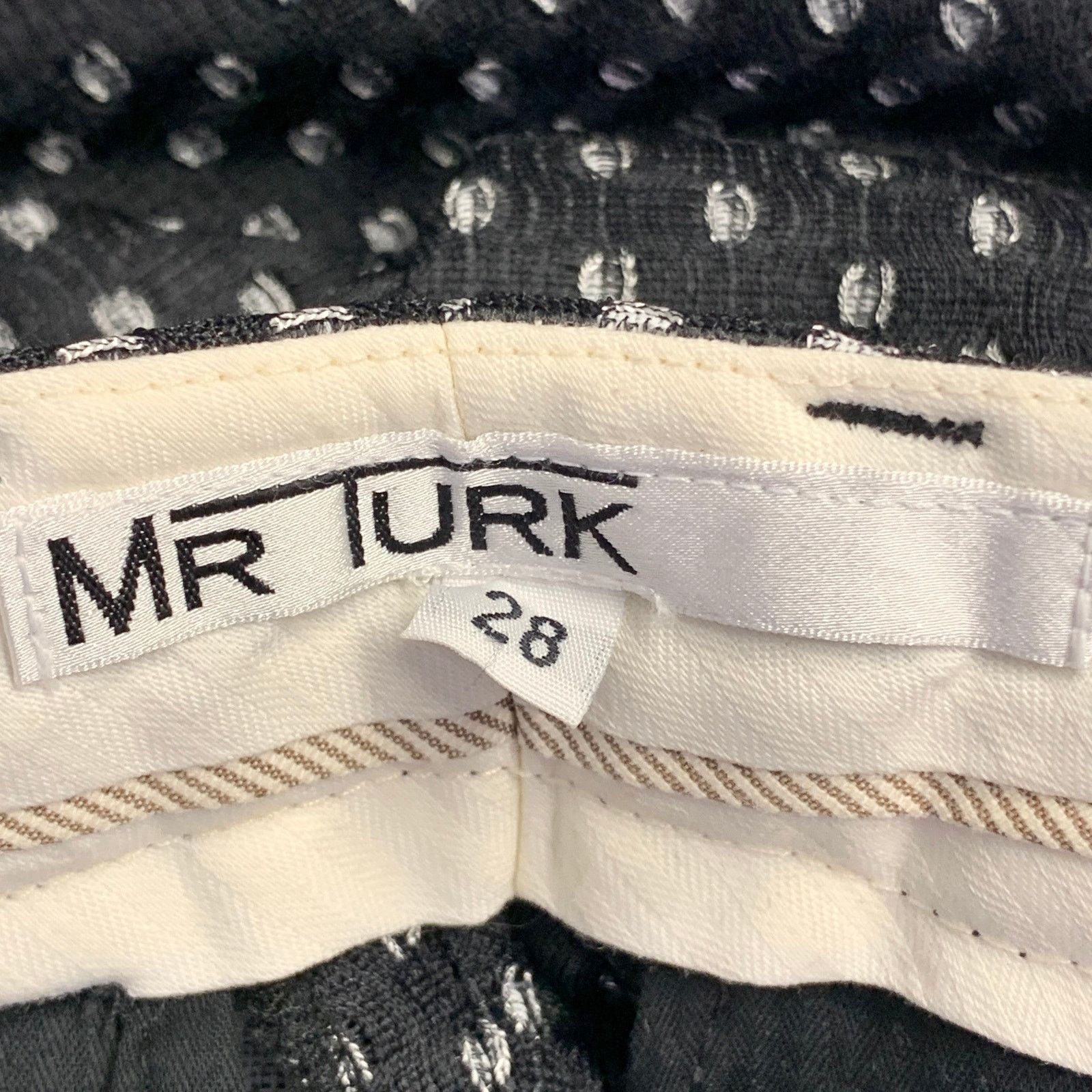 Mr Turk MR TURK Regular Black White Perforated Notch Lapel Suit Size 36R - 11 Thumbnail