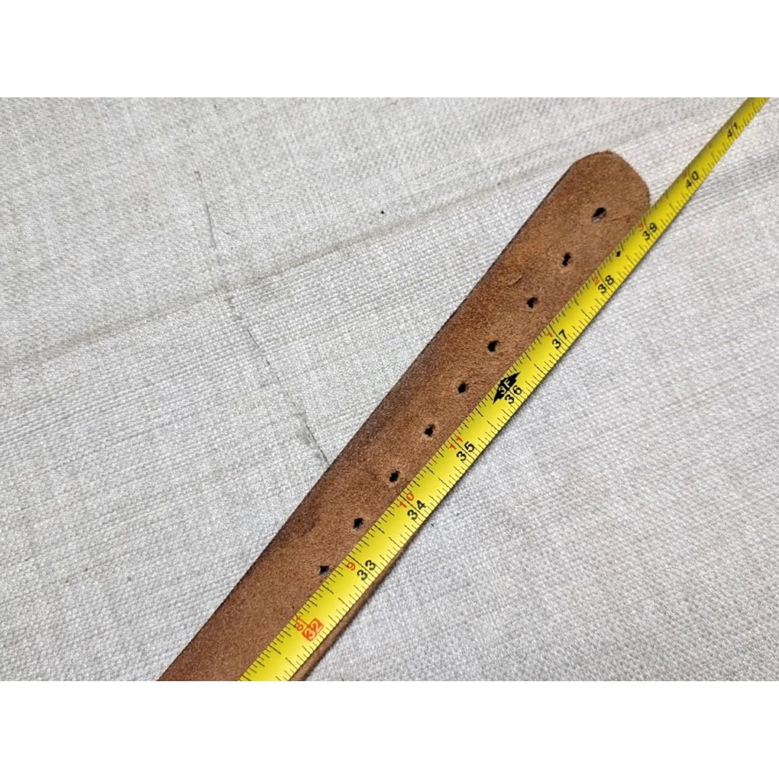 Vintage Y2K vintage AMERICAN EAGLE belt Leather Cowhide Full Grain Patina brown 34 waist 34 Mens Belt Size 34 - 7 Thumbnail