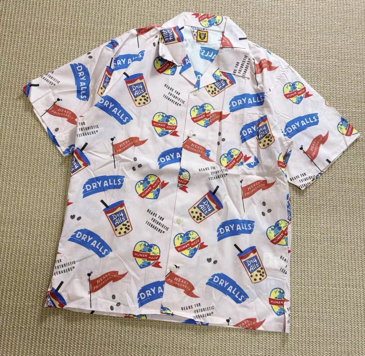 Human Made Human Made Milk Tea Hawaiian Short Sleeve Shirt J29 Size US M / EU 48-50 / 2 - 2 Thumbnail