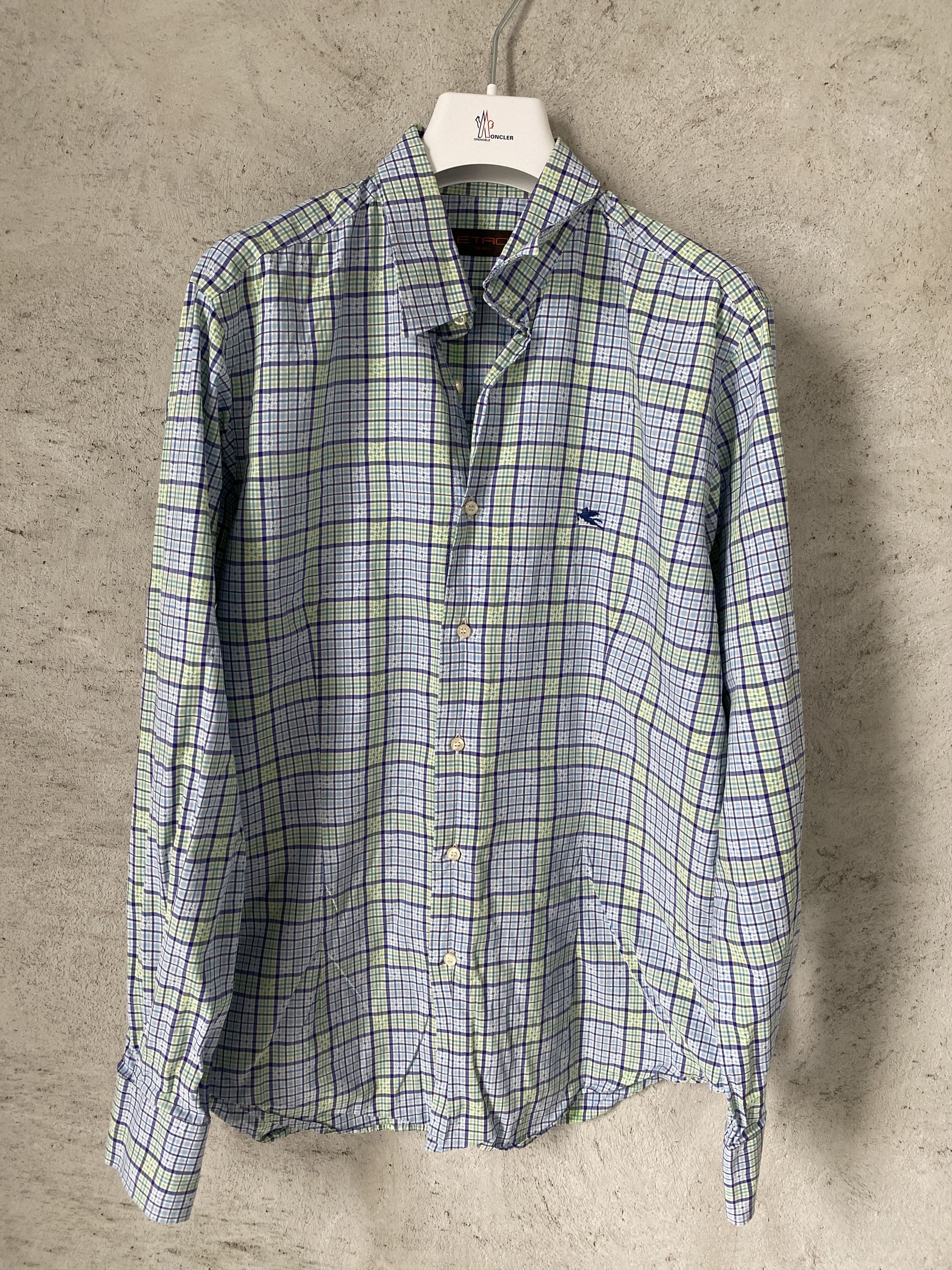 Etro Etro blue green checkered shirt button ups casual Size US M / EU 48-50 / 2 - 1 Thumbnail
