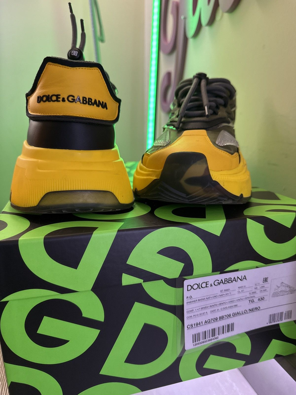 Dolce & Gabbana D&G sneakers Bassa in black and yellow Size US 10 / EU 43 - 2 Thumbnail