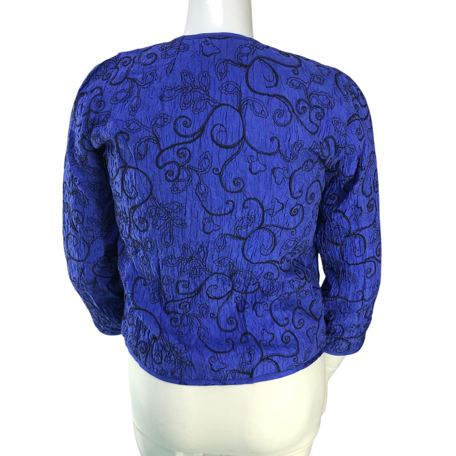 Chicos Chicos Size 1 US 8 Cardigan Open Front Silk Embroidered Size M / US 6-8 / IT 42-44 - 7 Thumbnail