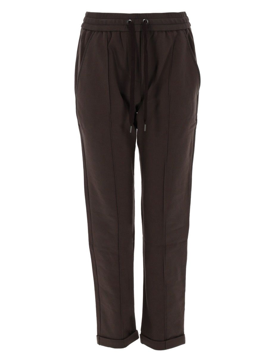 Brunello Cucinelli BRUNELLO CUCINELLI TRACK PANTS - BROWN Size 26" / US 2 / IT 38 - 1 Thumbnail