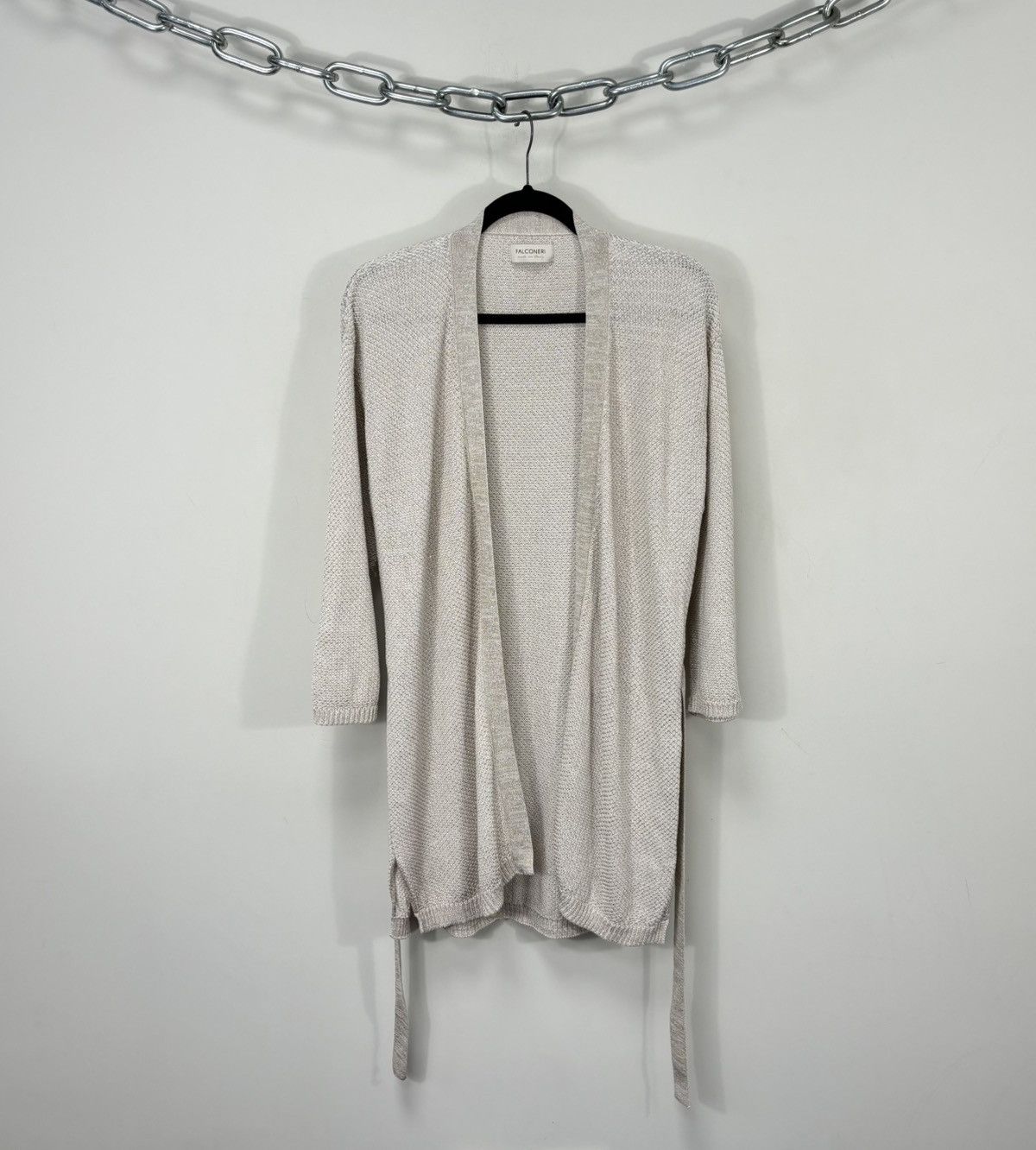 Falconeri Women's Beige Metallic Italian Belted Cardigan