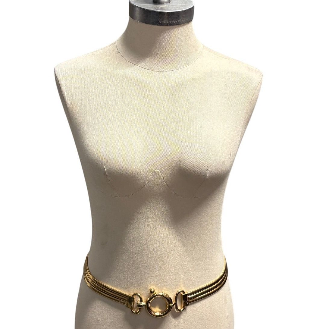 St. John St. John Gold Tone Triple Strand Chain Statement Belt Clasp Size ONE SIZE - 4 Thumbnail