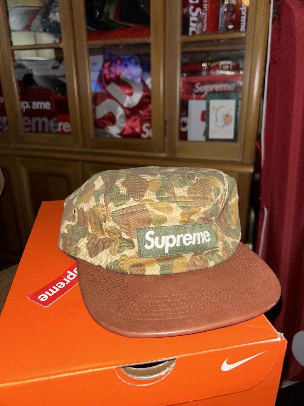 Supreme NWT Supreme Camo Leather Camp Cap Duck Camo Box Logo SS12 Size ONE SIZE - 7 Thumbnail