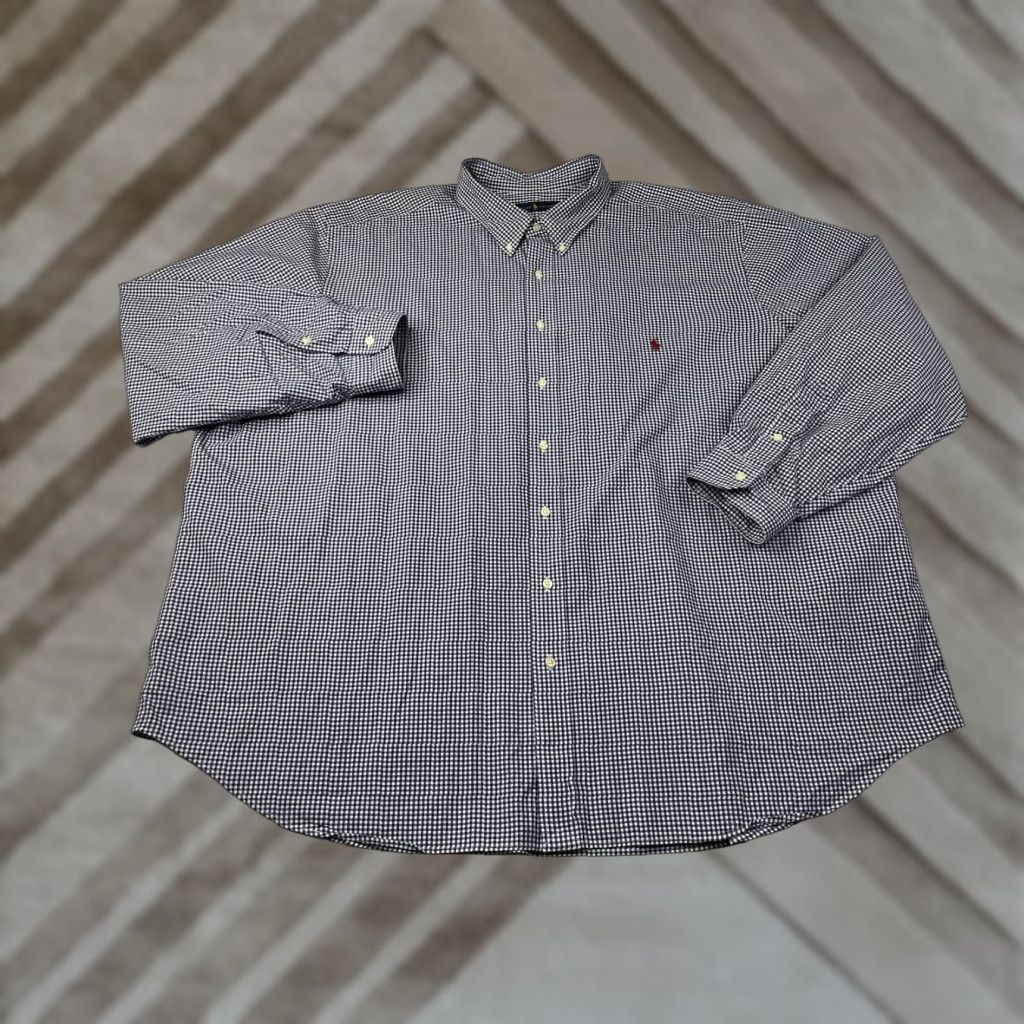 Polo Ralph Lauren Polo Ralph Lauren Shirt Mens 4XB Gingham Plaid Long Sleeve Button-Down Blue Size US XXL / EU 58 / 5 - 1 Thumbnail