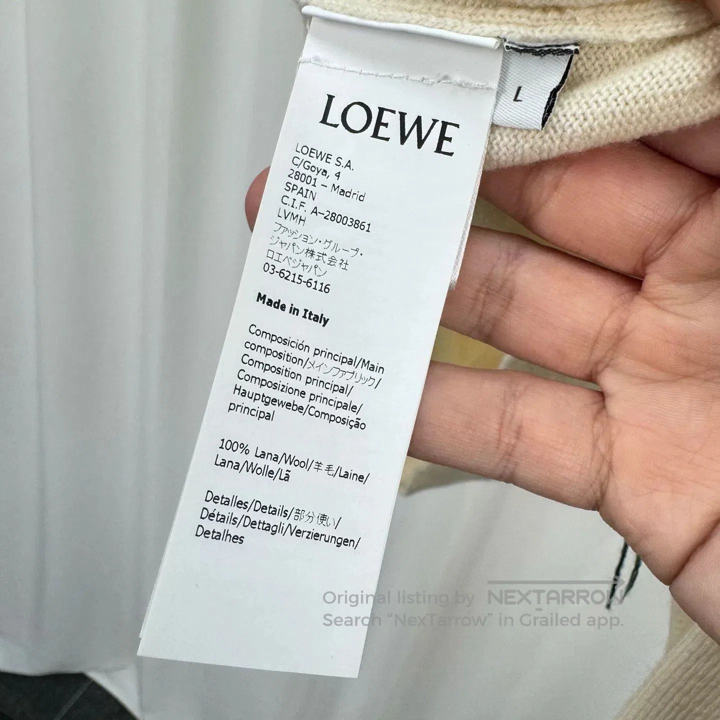 Loewe Loewe Embroidered Tassel Cardigan in Cream. Size L / US 10 / IT 46 - 7 Thumbnail
