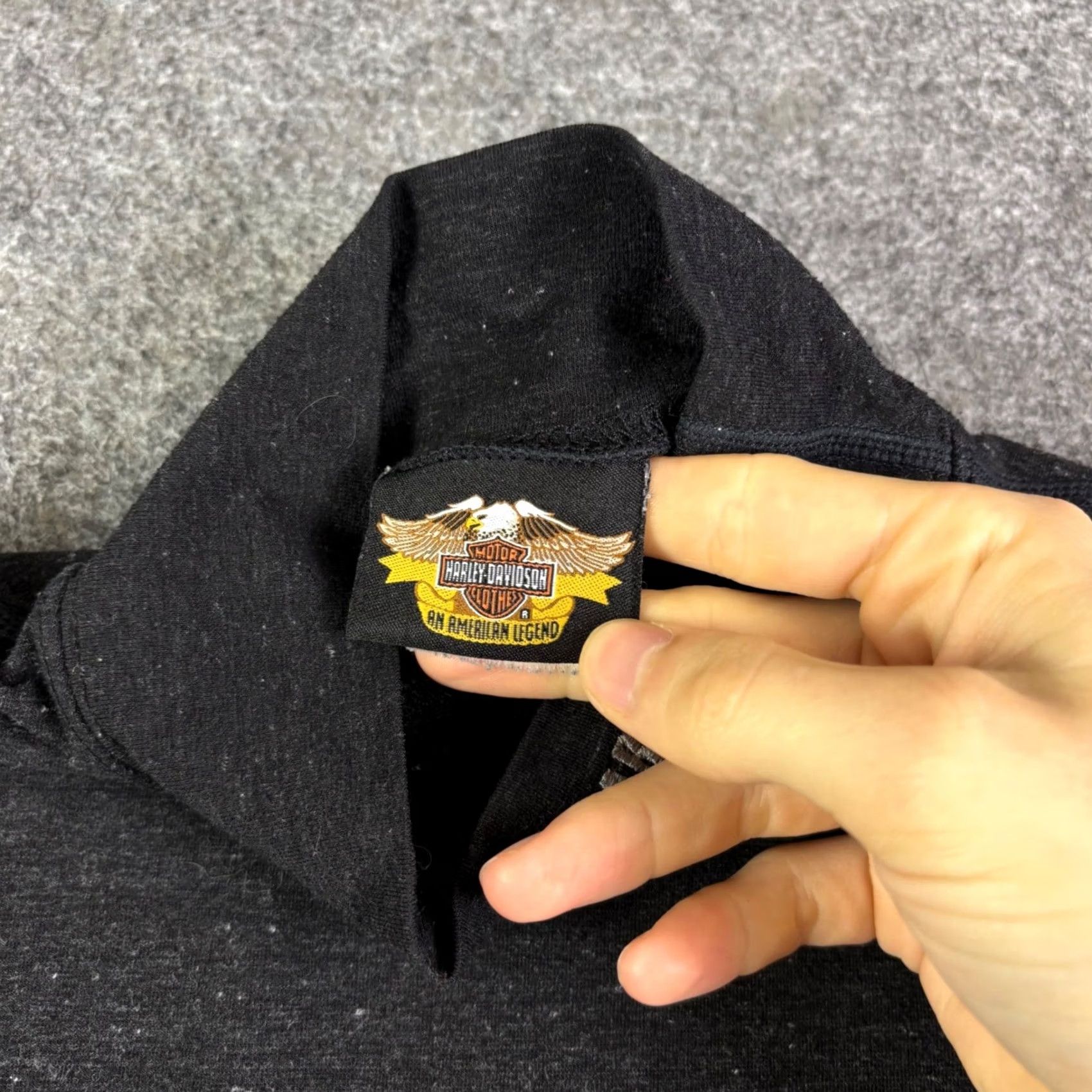 Harley Davidson Harley-Davidson Mens Mock Neck Long Sleeve Shirt Charcoal Gray Heather Large Size US L / EU 52-54 / 3 - 5 Thumbnail