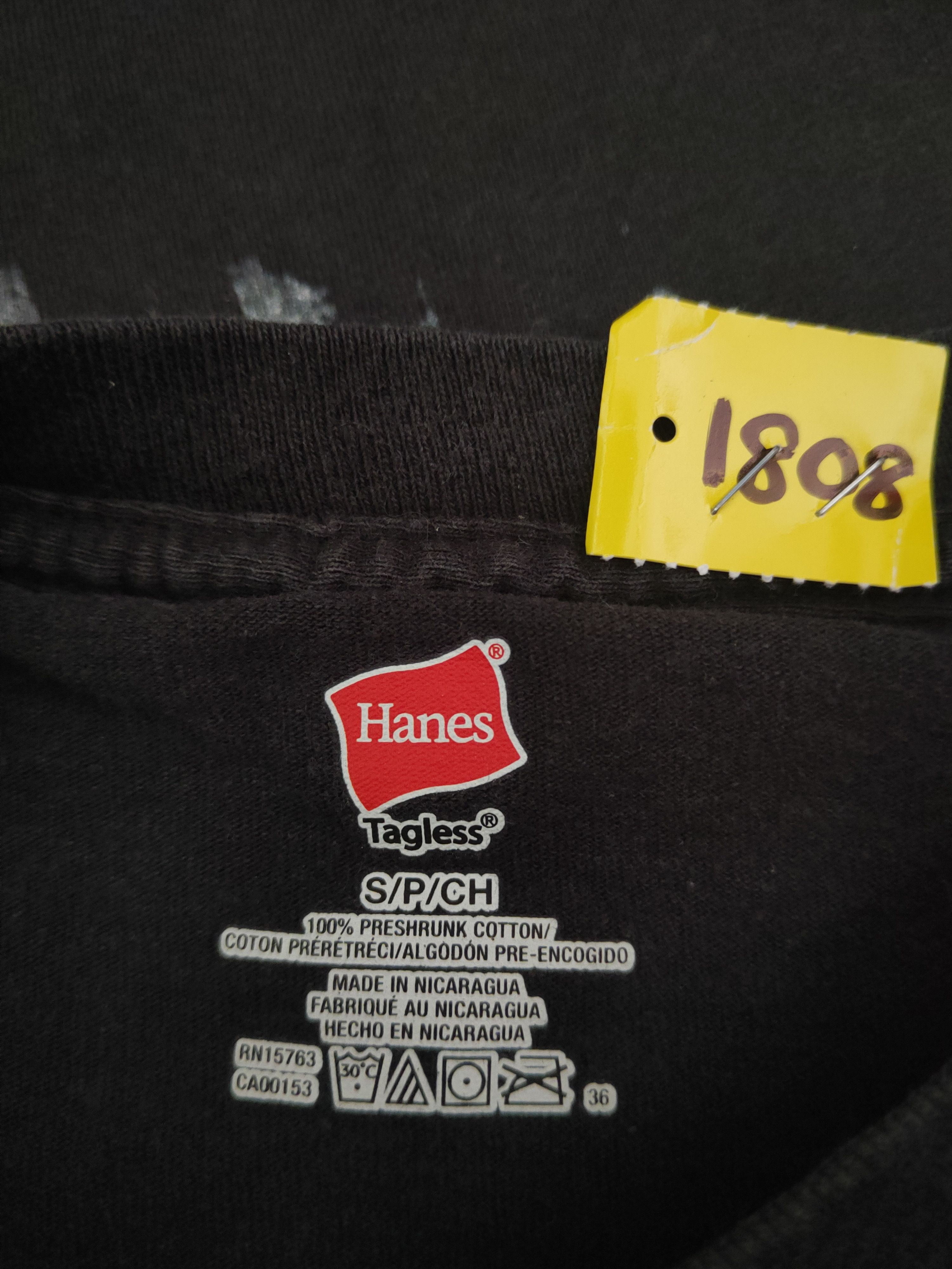 Japanese Brand DL Hanes Black Short Sleeve T-shirt #1808 Size US S / EU 44-46 / 1 - 11 Thumbnail