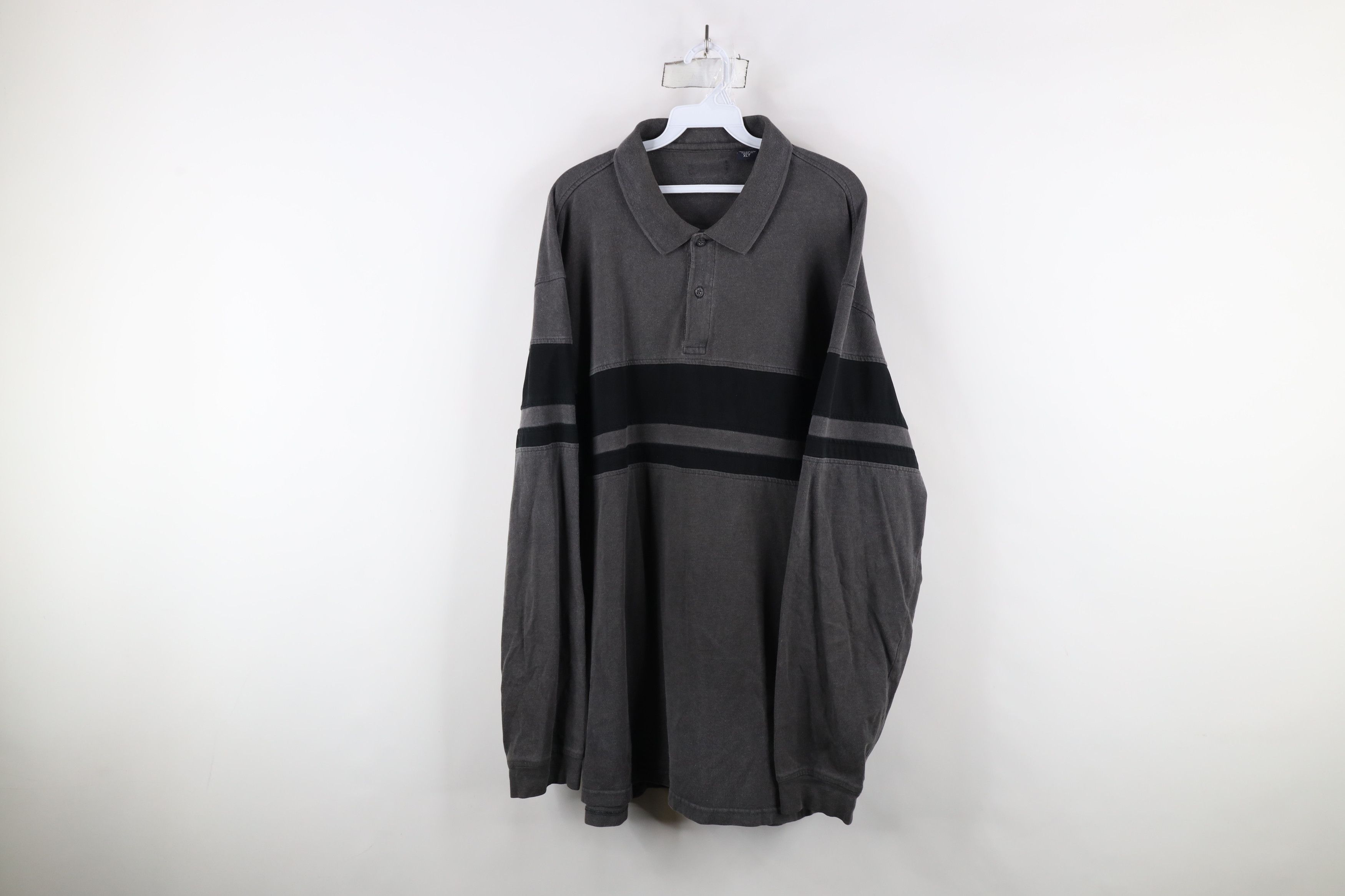 Vintage Vintage 90s Streetwear Block Long Sleeve Rugby Polo Shirt Size US XL / EU 56 / 4 - 1 Thumbnail