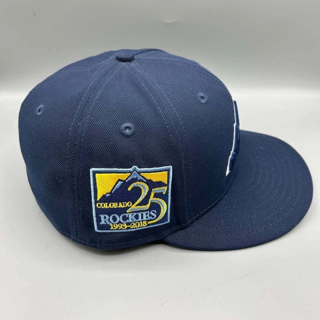 New Era Colorado Rockies Hat Men 7 3/8 Blue MLB Fitted Cap Size ONE SIZE - 7 Thumbnail