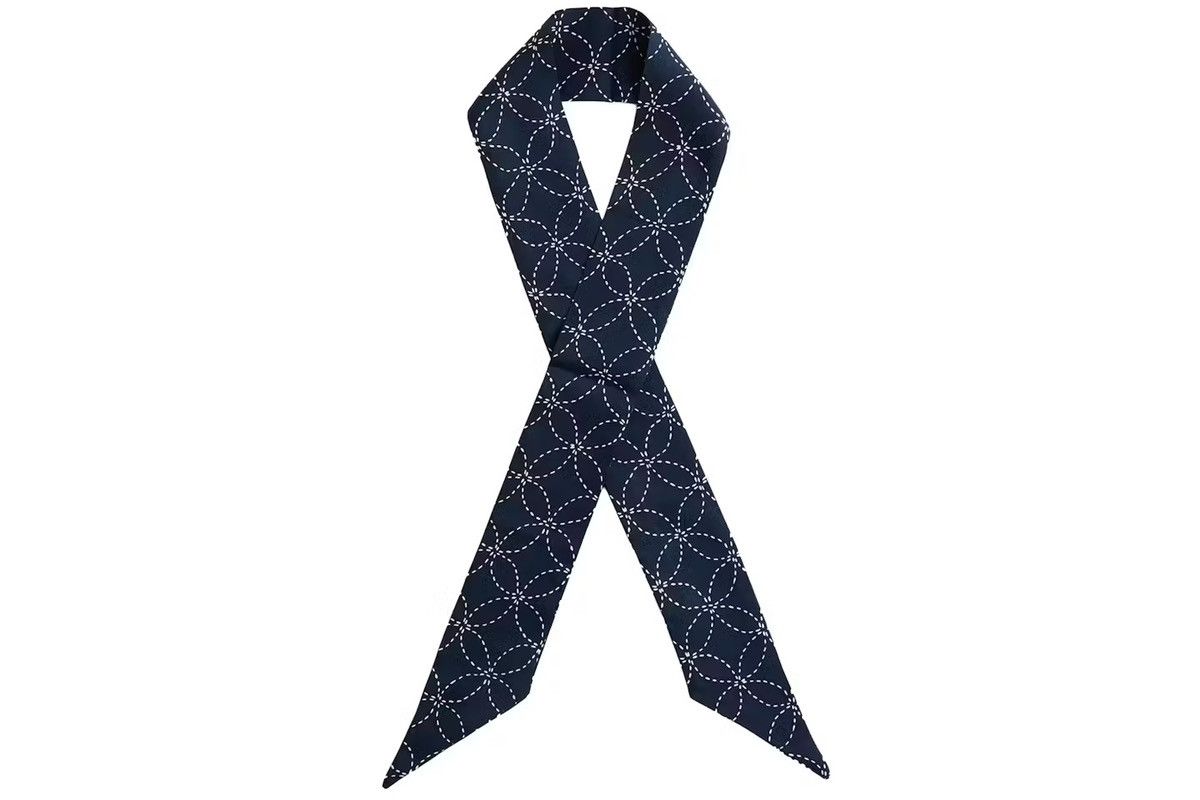 Kith Geometric Stitch Silk Tie Scarf - Nocturnal Size ONE SIZE - 1 Thumbnail