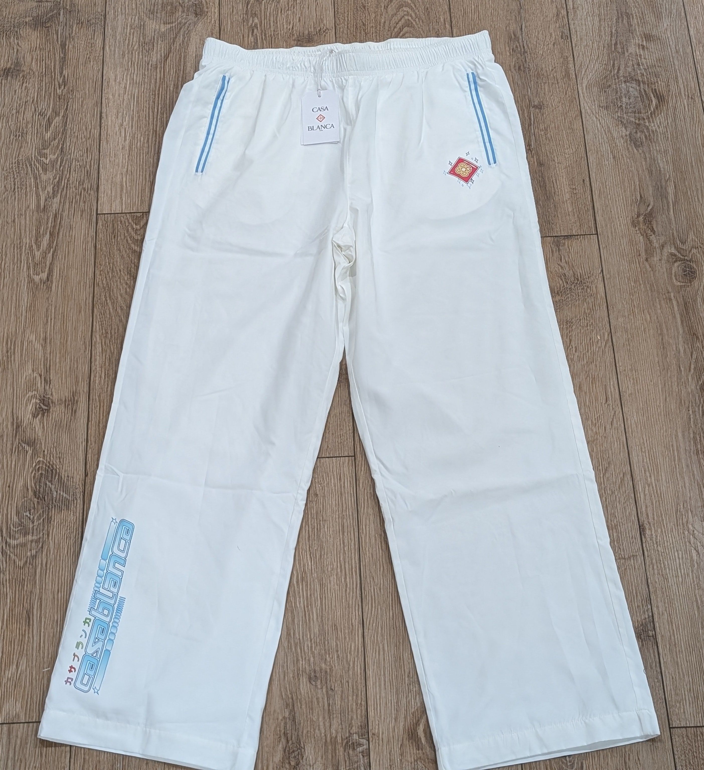 Casablanca Casablanca Japenese Script Taffeta Jogger Pants White XL Size US 36 / EU 52 - 1 Thumbnail