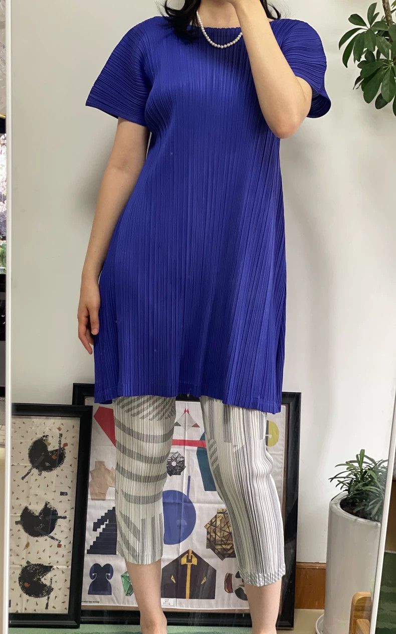 Issey Miyake issey miyake size:one size White and grey checkered capri Size 31" - 7 Thumbnail