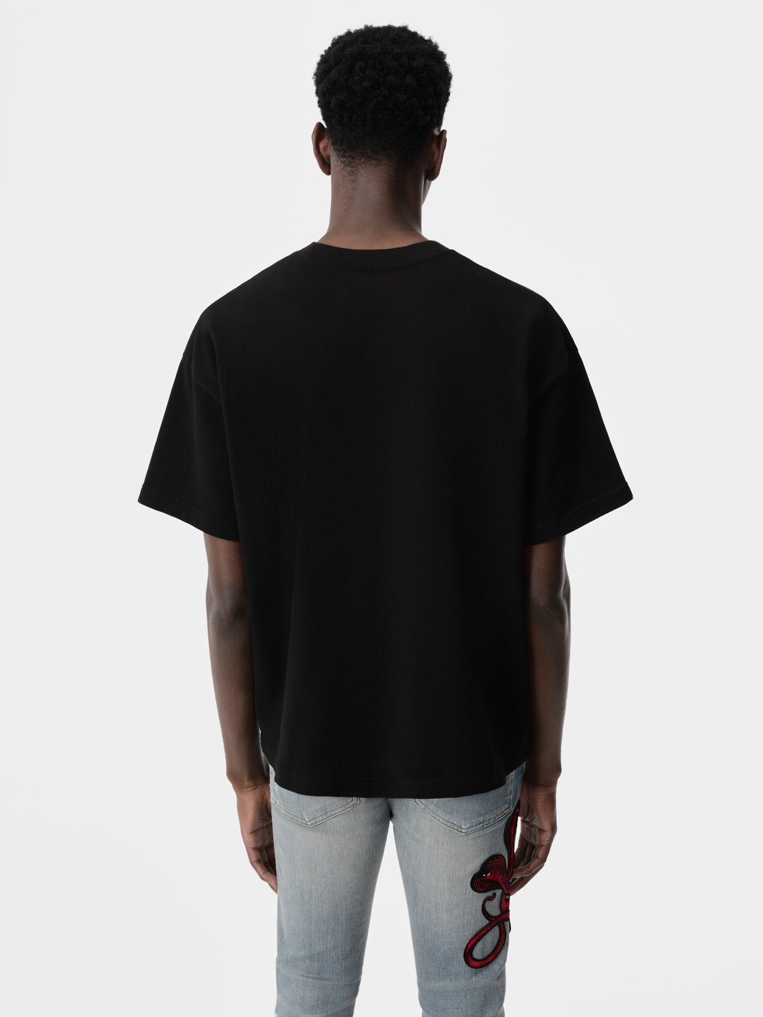 Amiri o1orln1025 Glitter Poison Logo Skater T-Shirt in Black Size US L / EU 52-54 / 3 - 4 Thumbnail