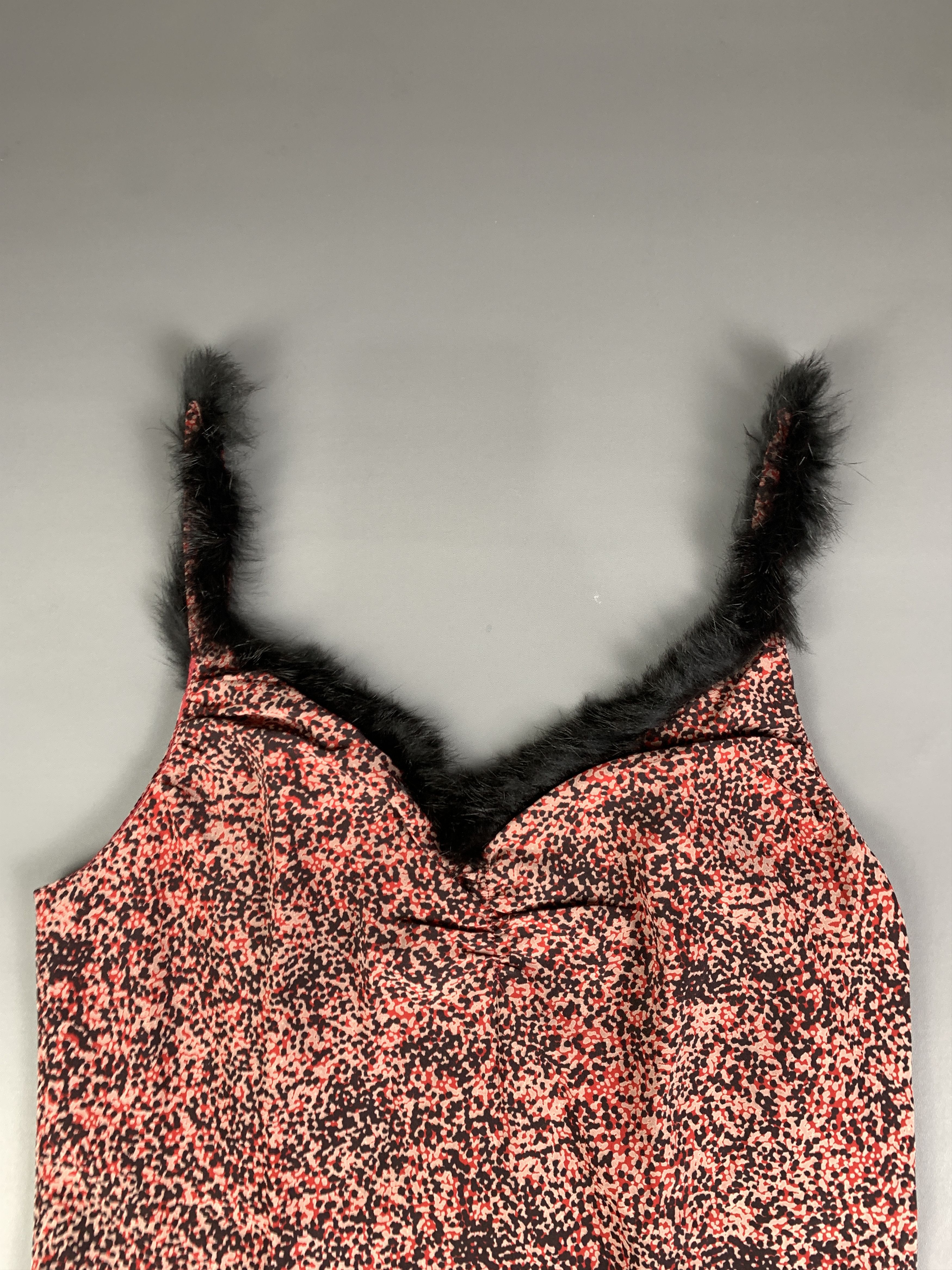 Japanese Brand Vivayou Faux Fur Abstract Dot Slim Mesh Dress (S) Size S / US 4 / IT 40 - 5 Thumbnail