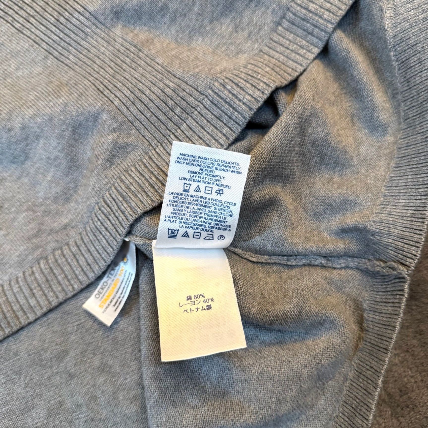 Lands' End Lands' End Outfitters Gray Cotton Modal Ribbed Crew Neck Sweater Womens Plus 1X Size XL / US 12-14 / IT 48-50 - 6 Thumbnail