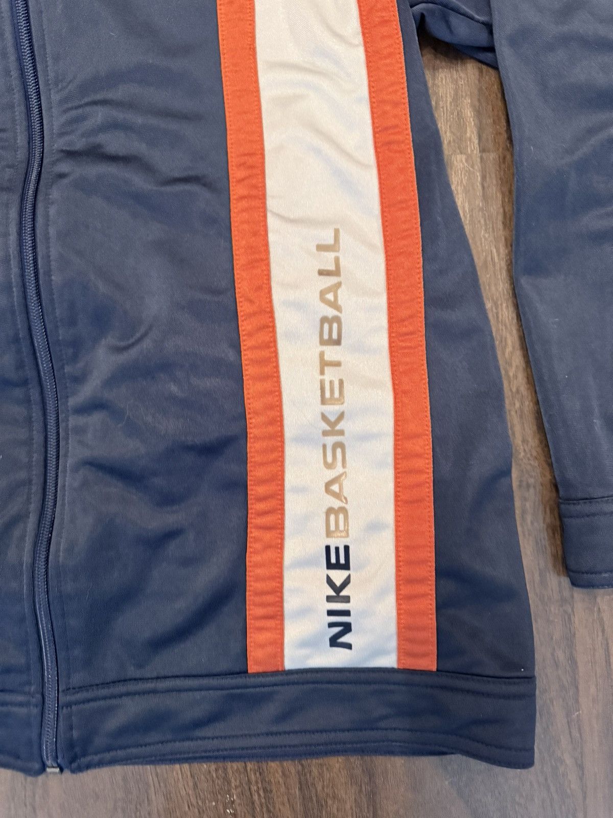 Nike Y2K Nike Navy Blue Lined Orange & White Hip Hop Track Jacket Size US L / EU 52-54 / 3 - 4 Thumbnail