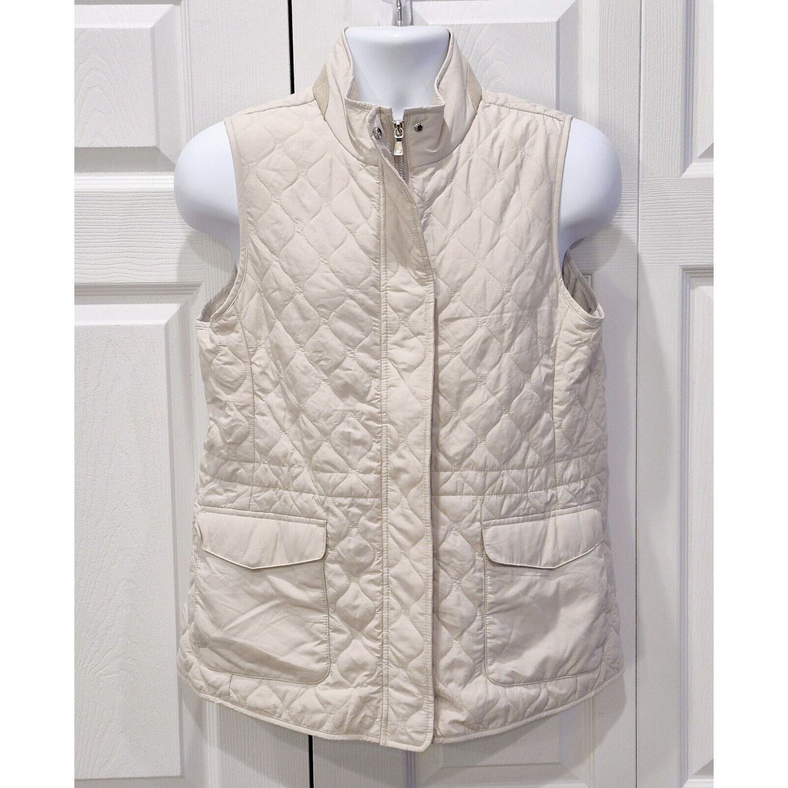 Peter Millar Peter Millar Addison Women's Quilted Vest Size L Beige NWT Size L / US 10 / IT 46 - 1 Thumbnail