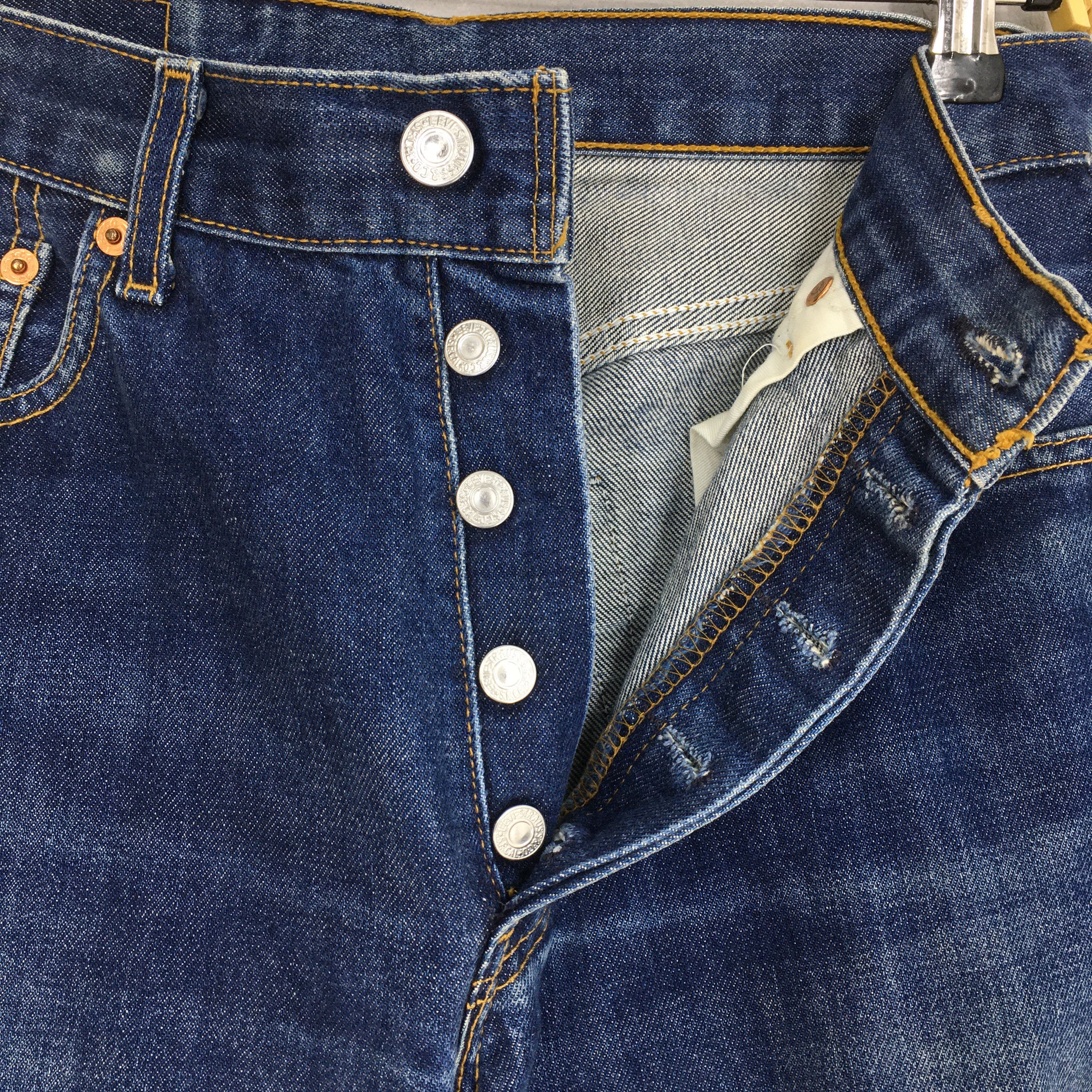 Levi's Size 29x26.5 Vintage 90s Levi's 501 Faded Blue Jeans S740 Size US 29 - 6 Thumbnail