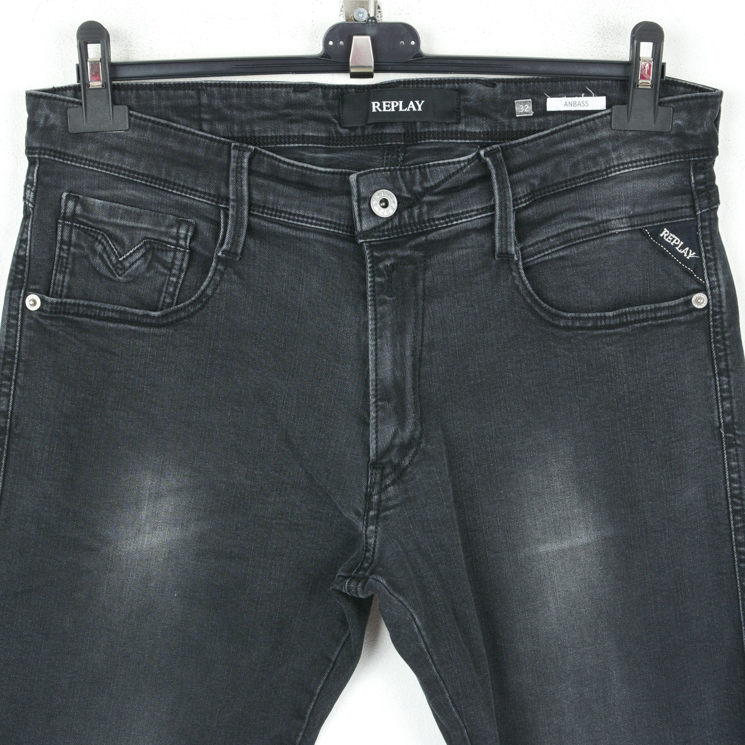 Replay Anbass W32 L32 Slim Fit Straight Jeans Denim Pants Trousers Size US 32 / EU 48 - 2 Thumbnail