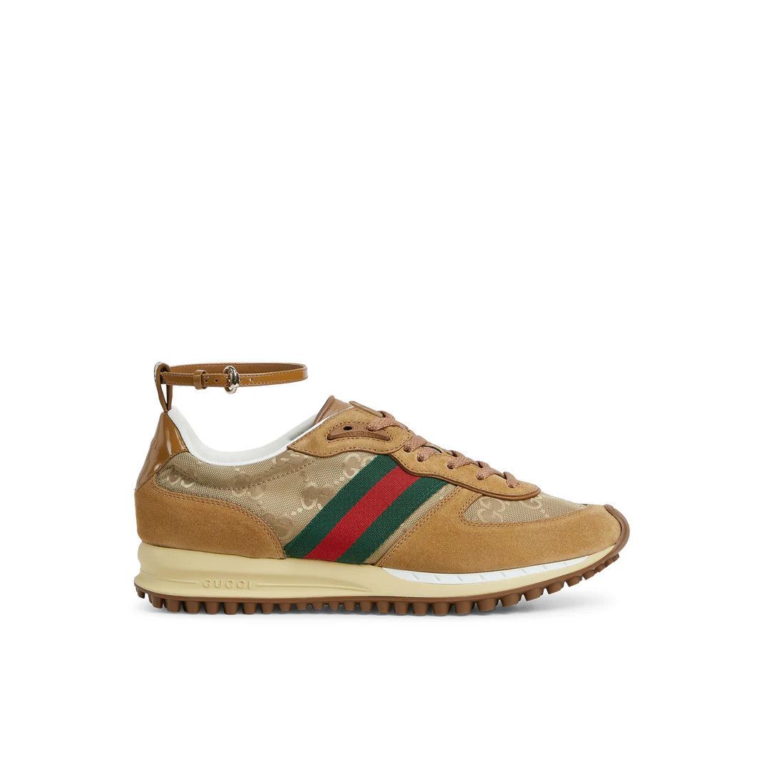 GUCCI Re-Motion $1050 Women's Light Brown GG Suede Sneakers