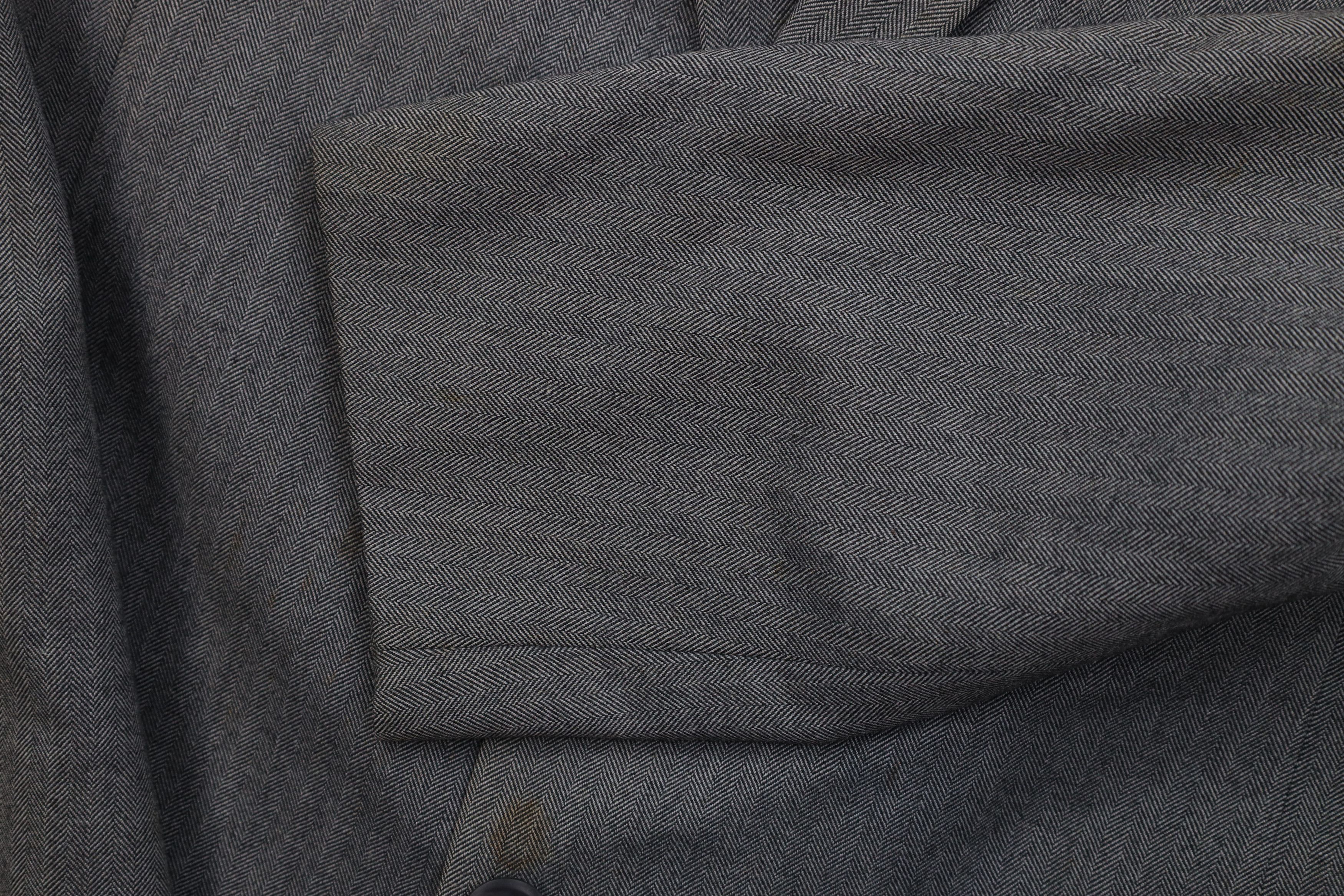 Vintage Vintage 70s Streetwear 2 Piece Wool Herringbone Suit Size 42L - 12 Thumbnail