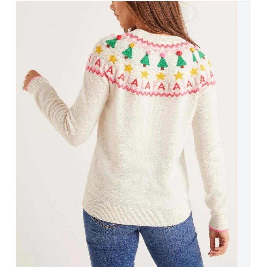 Boden New Boden Edie Fair Isle Alpaca Blend Holiday Cardigan Sweat Size S / US 4 / IT 40 - 3 Thumbnail