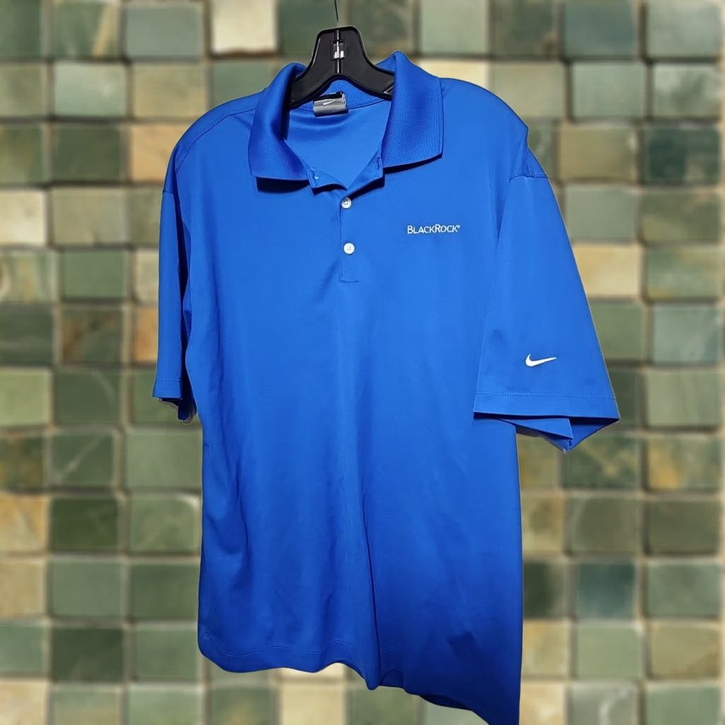 Nike NIKE GOLF POLO SHIRT L BLUE BLACKROCK LISLE SMOOTH POLY DRI-FIT PERFORMANCE Size US L / EU 52-54 / 3 - 1 Thumbnail