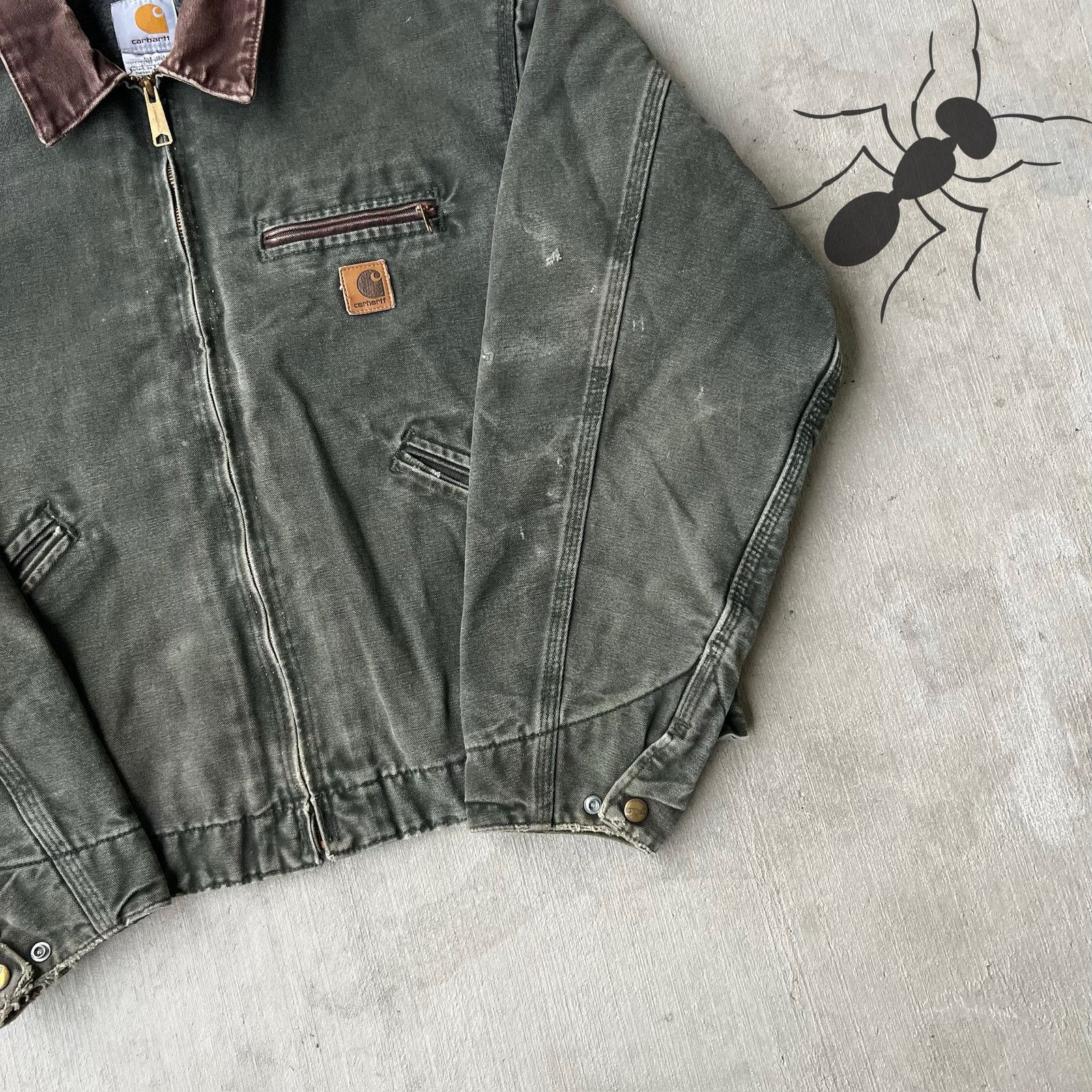 Carhartt × Vintage Carhartt J97 MOS faded green detroit work wear jacket Size US L / EU 52-54 / 3 - 10 Thumbnail