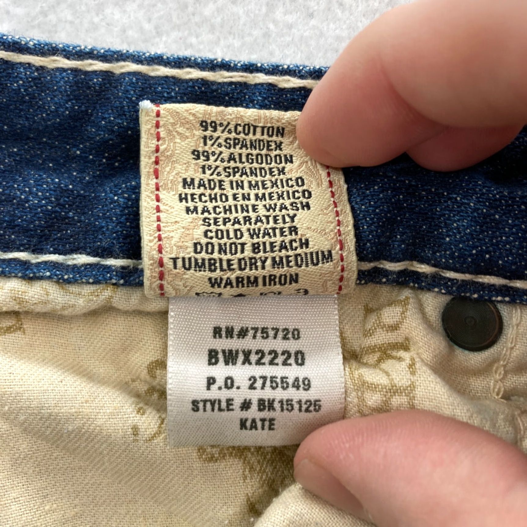 Vintage Buckle Bke Capri Jeans Women's 26 Kate Dark Wash Blue Stretch Denim Low Rise Size 26" / US 2 / IT 38 - 6 Thumbnail