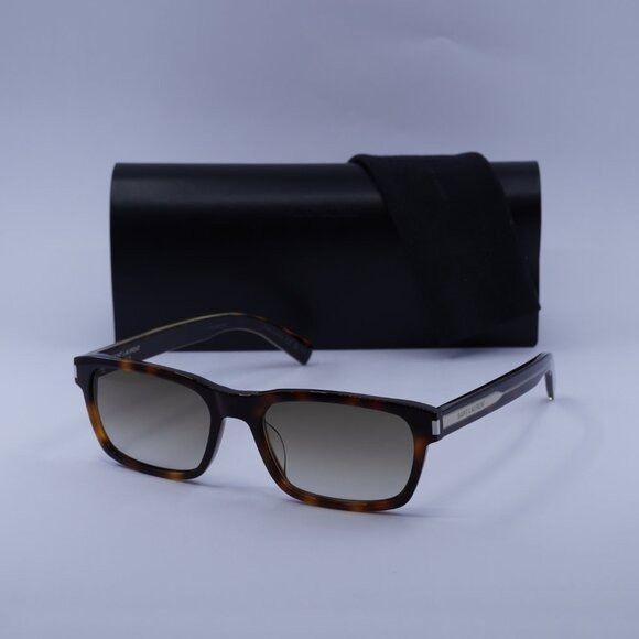 Saint Laurent Paris Saint Laurent SL662 002 Sunglasses Havana Rectangle Frame Size ONE SIZE - 11 Thumbnail