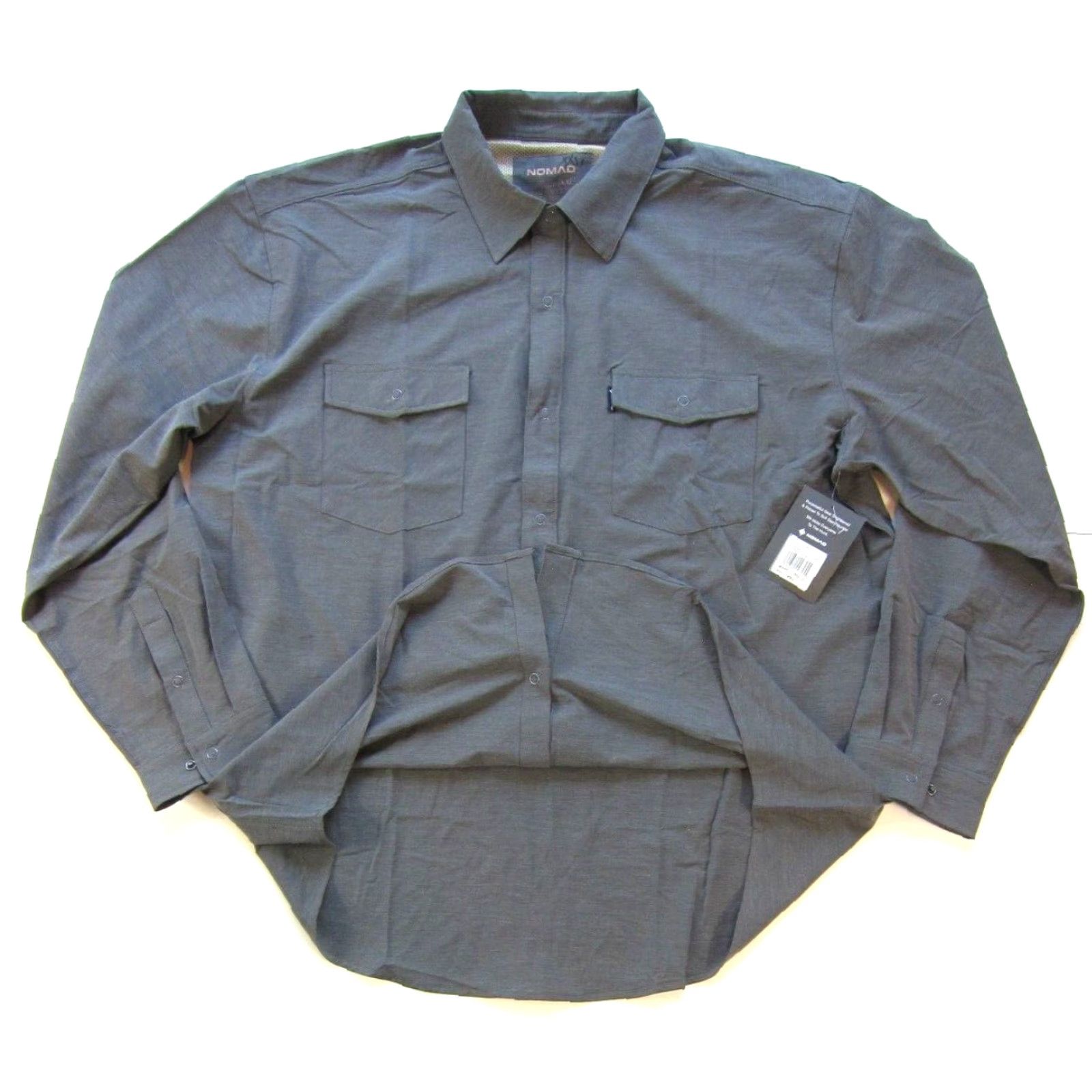 Nomad NWT Nomad Grey Stretch Snap Button Down Long Sleeve Banquet Shirt Men XXL Size US XXL / EU 58 / 5 - 3 Thumbnail