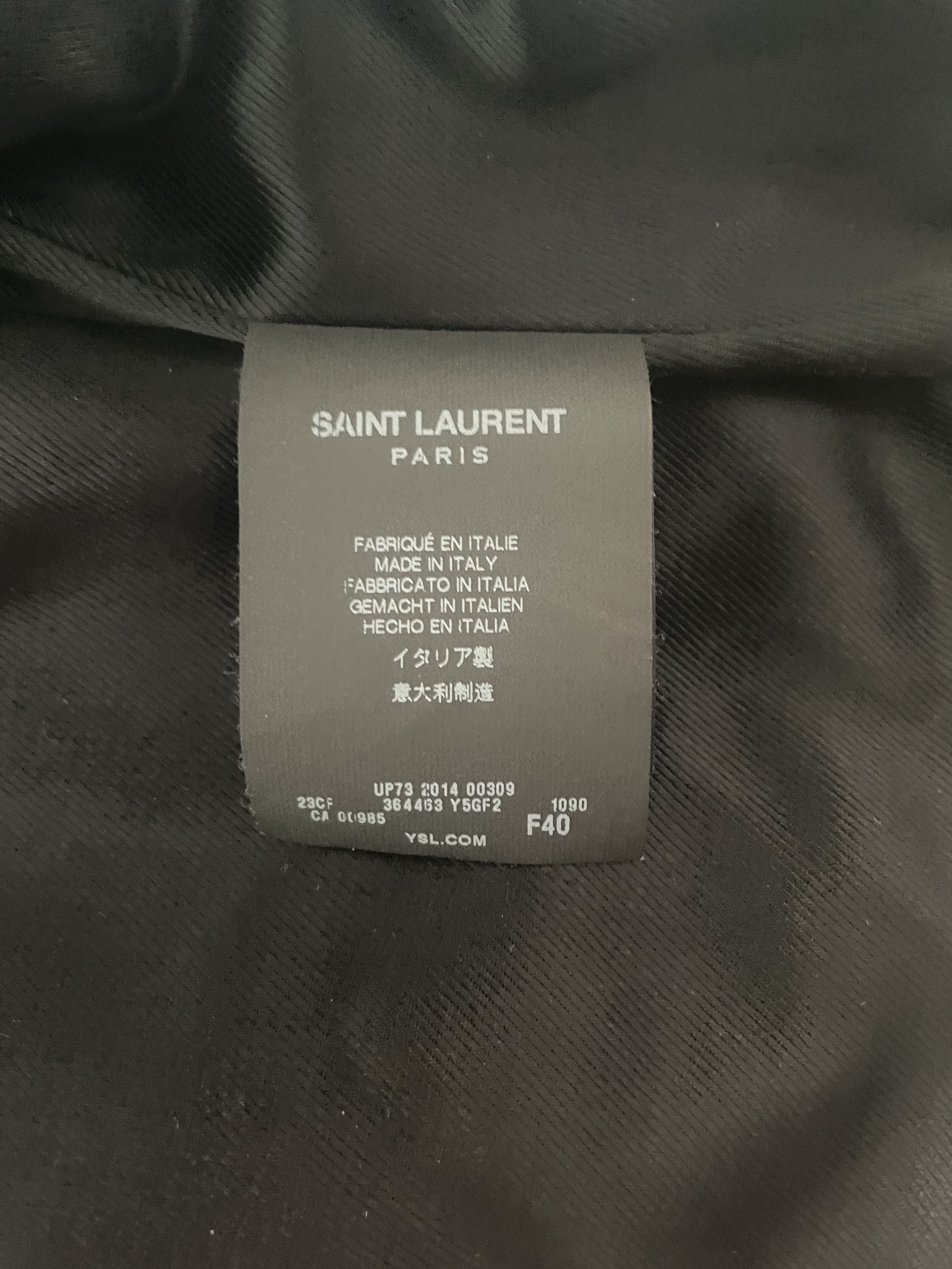 Yves Saint Laurent 2013 YSLxHedi Slimane FW L17 Two-Tone Cropped Leather Jacket Size M / US 6-8 / IT 42-44 - 8 Thumbnail