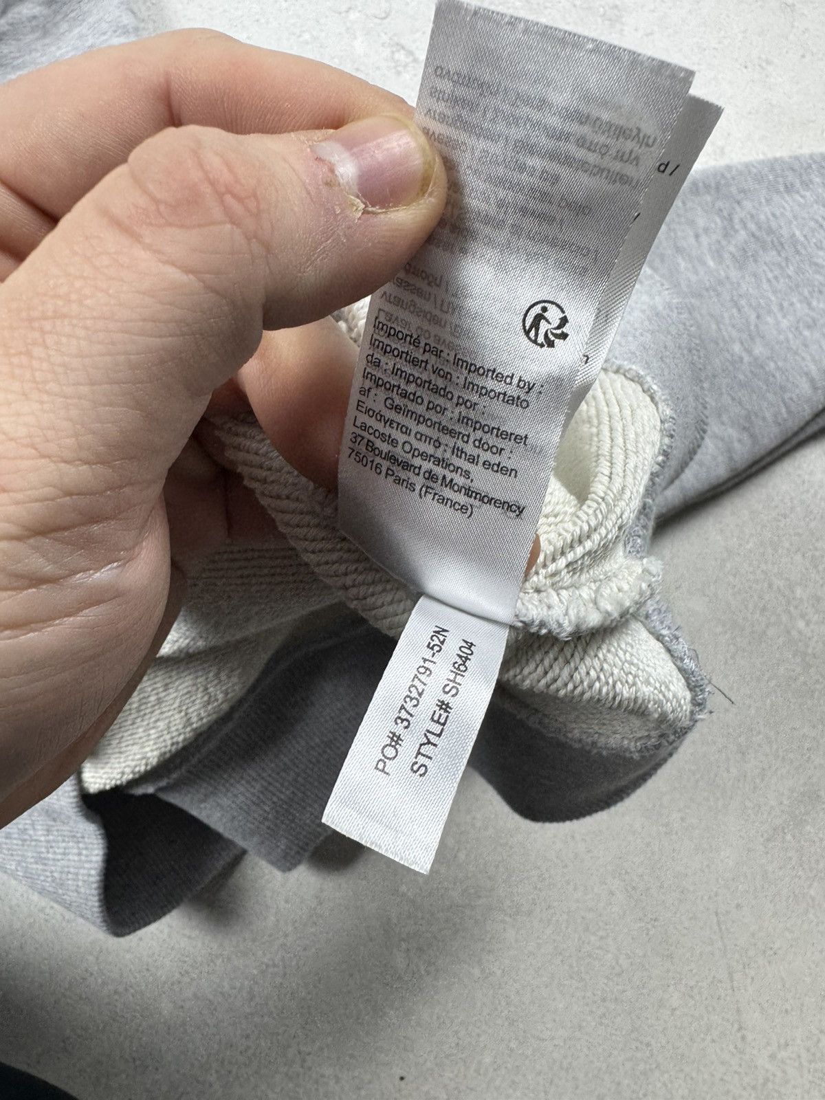 Lacoste Lacoste Lose Fit Gray Hoodie Logo Crocodile Organic Cotton Size US M / EU 48-50 / 2 - 9 Thumbnail