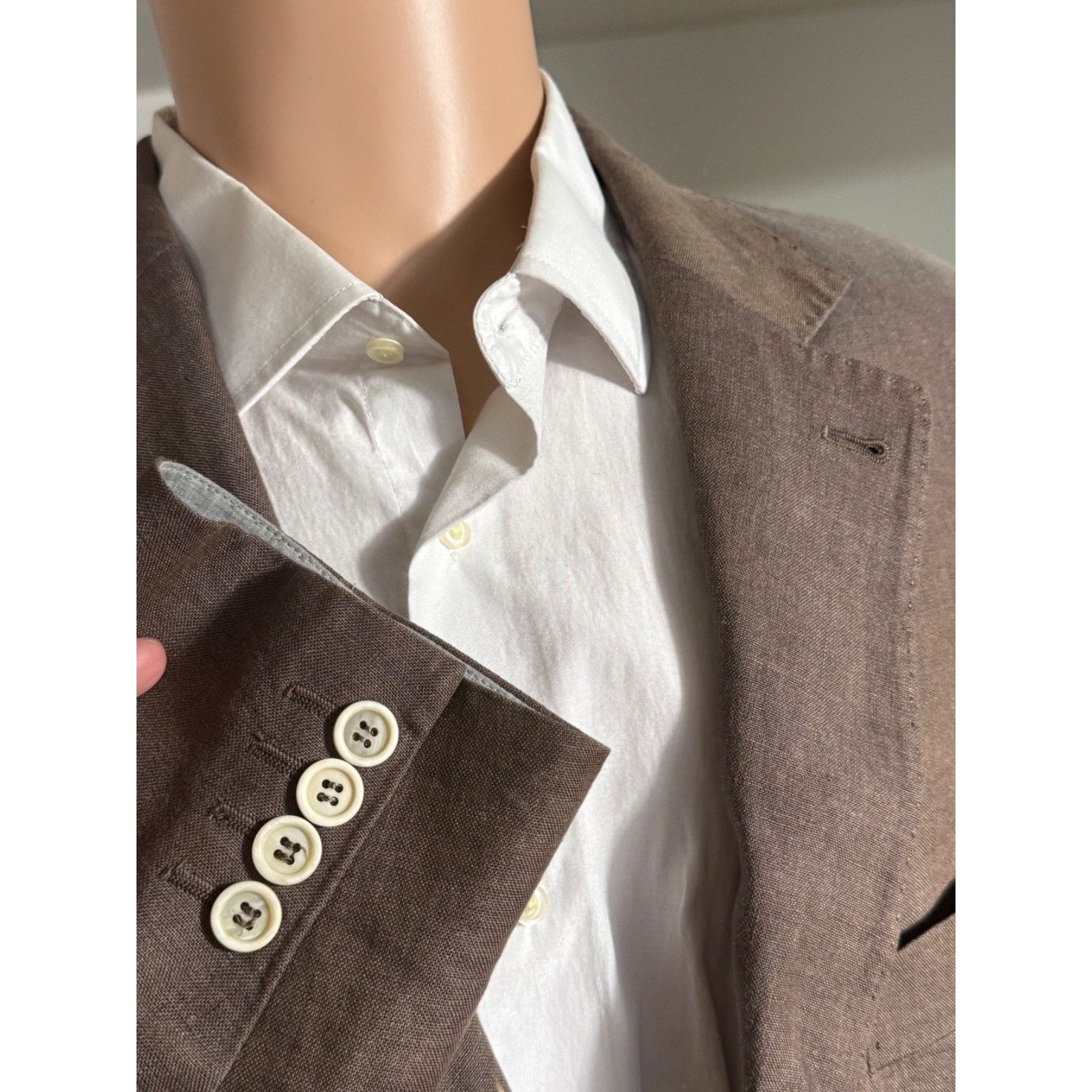 Brunello Cucinelli Brunello Cucinelli Brown Linen Blazer Sport Jacket 54 44R Size 44R - 6 Thumbnail