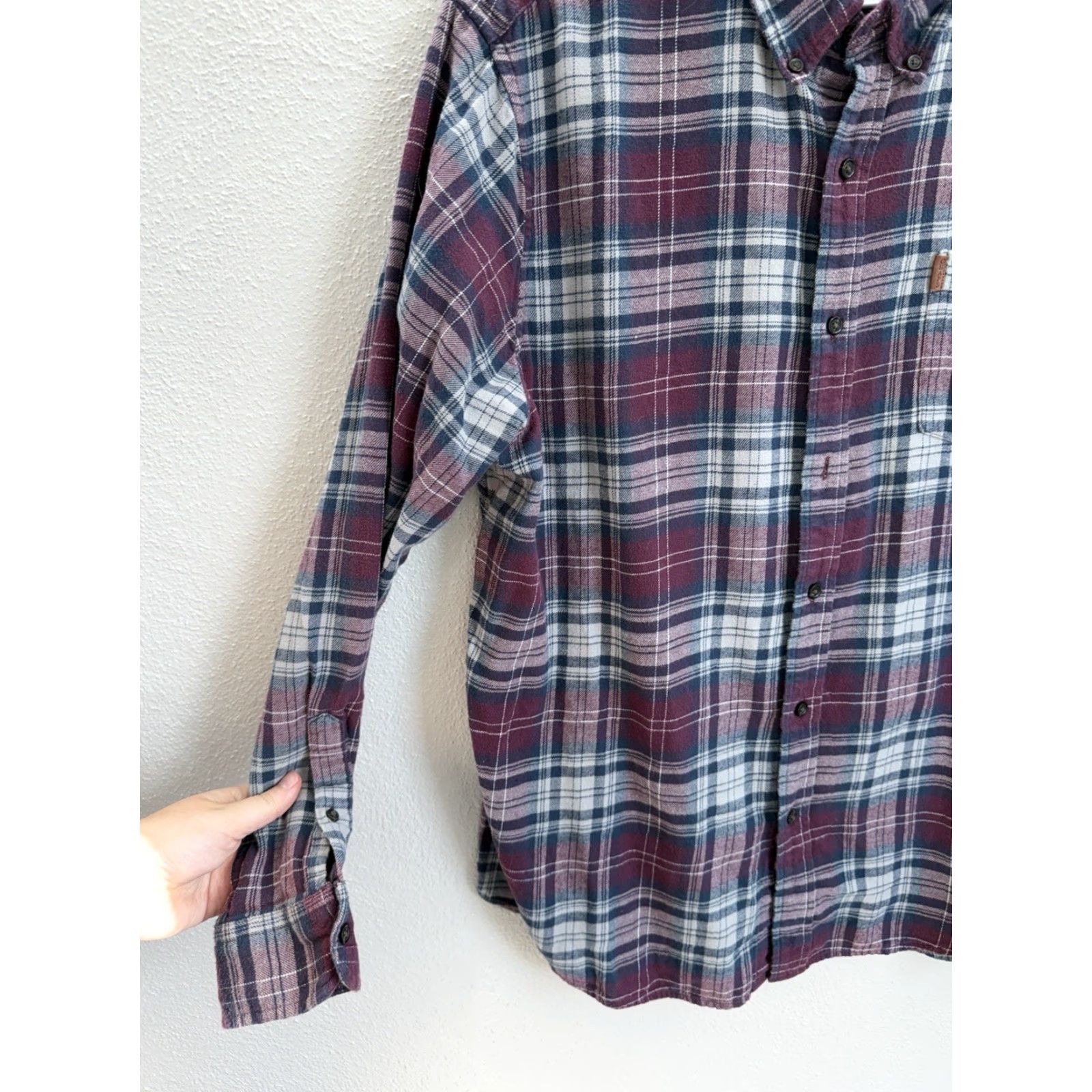 Chaps VINTAGE Chaps Mens Flannel Shirt XL Plaid Maroon Long Sleeve Button Up Size US XL / EU 56 / 4 - 2 Thumbnail