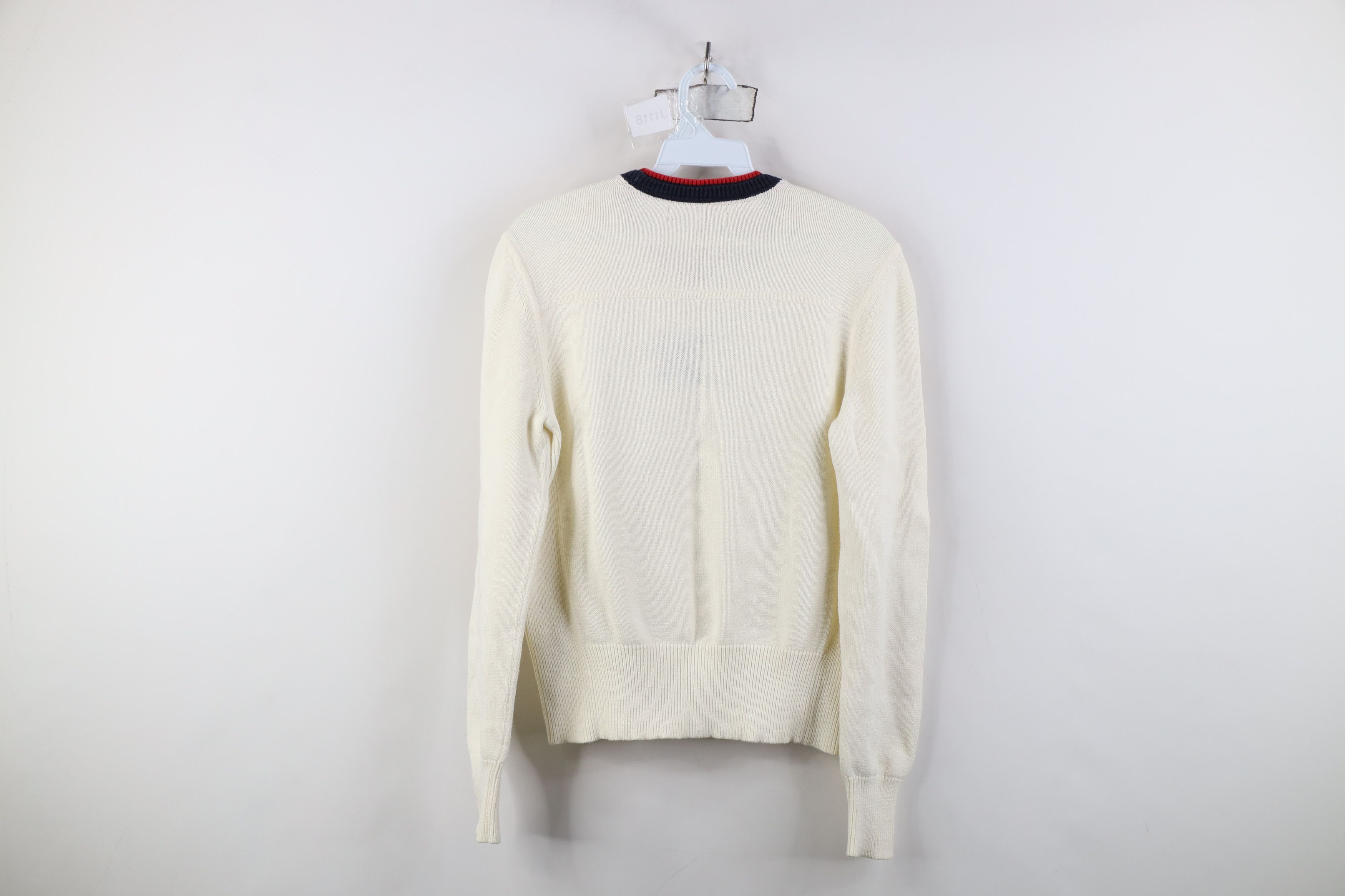 Tommy Hilfiger Vintage 90s Y2K Tommy Hilfiger Logo Knit Sweater Cream Size M / US 6-8 / IT 42-44 - 11 Thumbnail