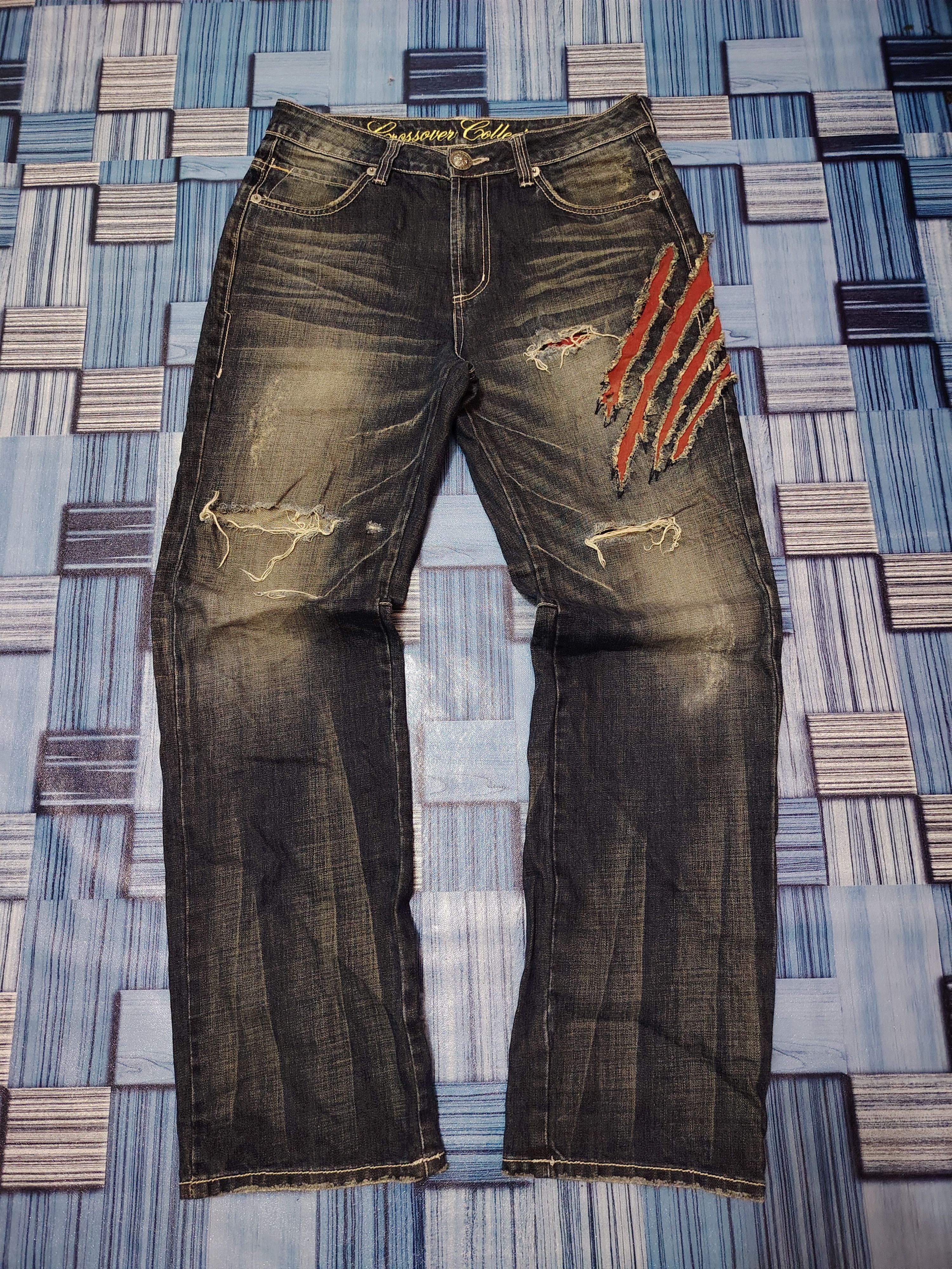 Japanese Brand Distressed denim osaka big train flared jeans Size US 31 - 1 Thumbnail